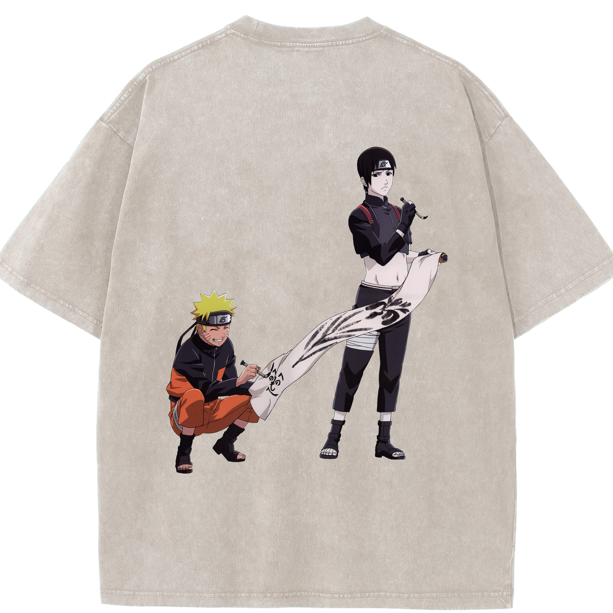 （画像用） NARUTO -ナルト- うずまき ナルト Uzumaki Naruto 綿100% ヴィンテージ風 半袖Tシャツ（背面プリント）