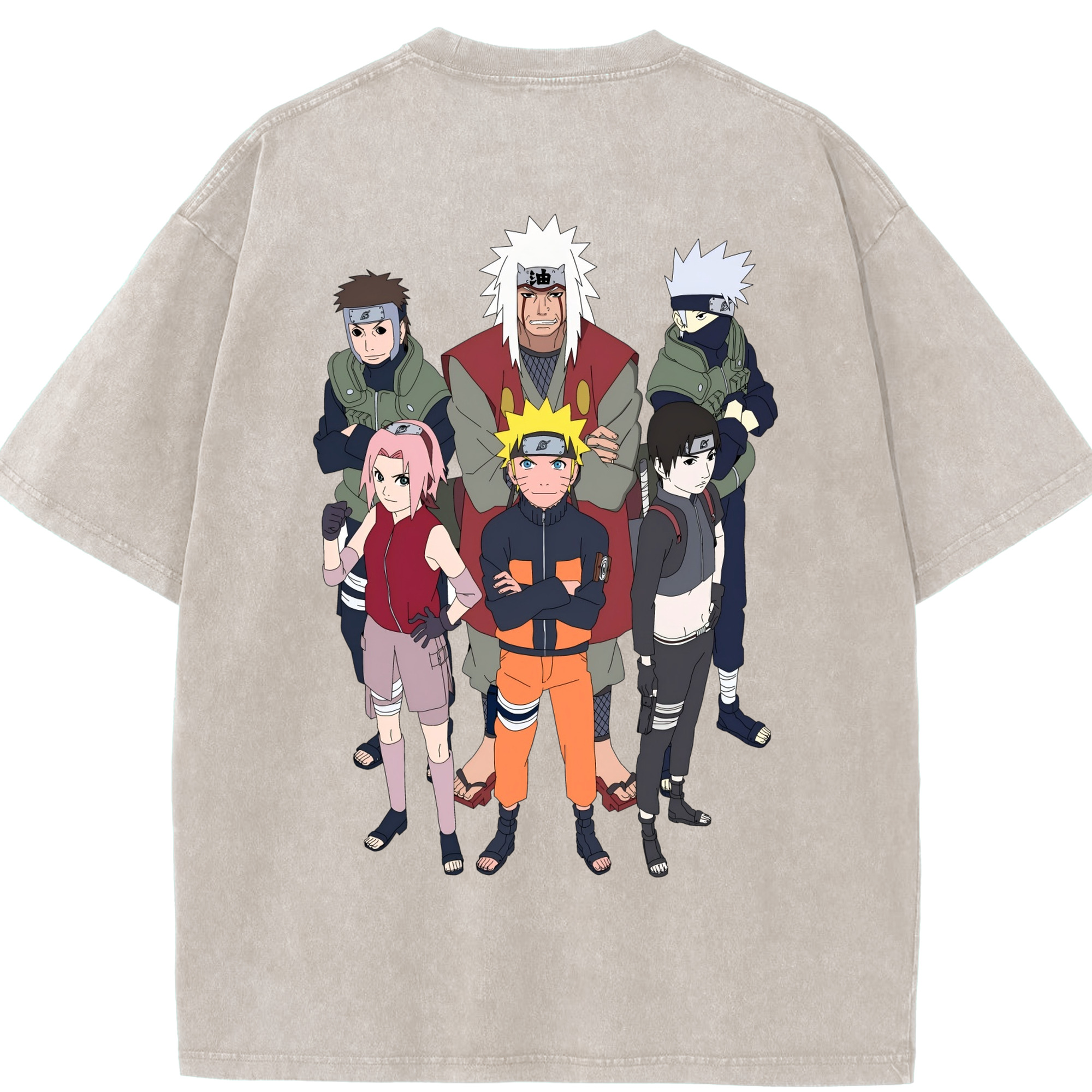 （画像用） NARUTO -ナルト- うずまき ナルト Uzumaki Naruto 綿100% ヴィンテージ風 半袖Tシャツ（背面プリント）