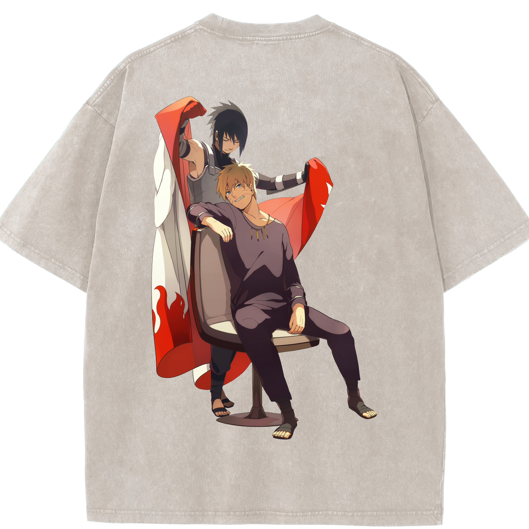 （画像用） NARUTO -ナルト- うずまき ナルト Uzumaki Naruto 綿100% ヴィンテージ風 半袖Tシャツ（背面プリント）