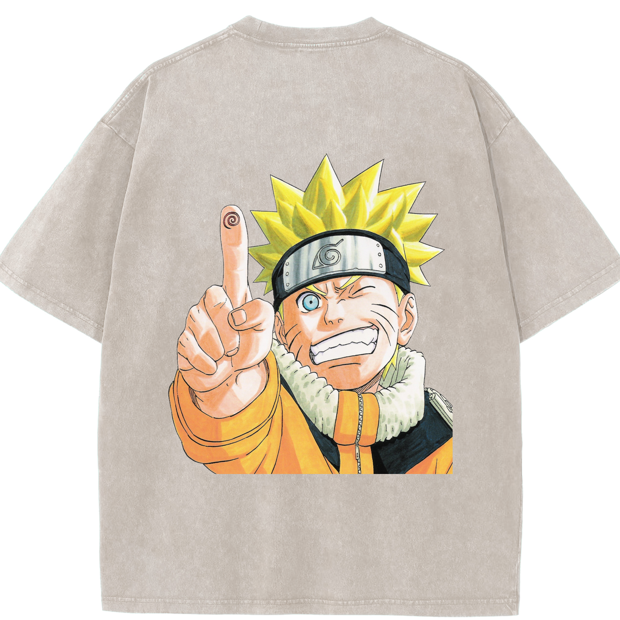 （画像用） NARUTO -ナルト- うずまき ナルト Uzumaki Naruto 綿100% ヴィンテージ風 半袖Tシャツ（背面プリント）