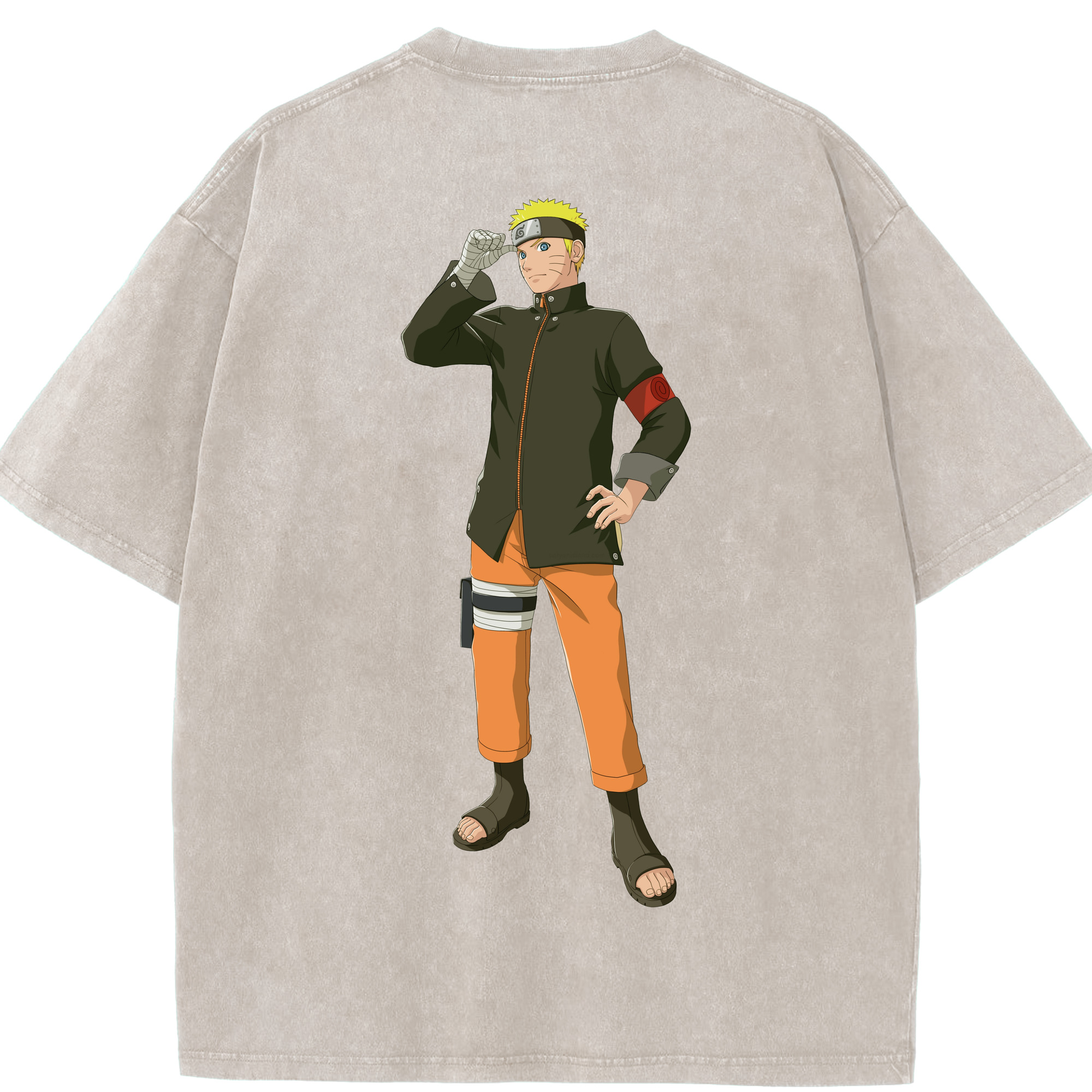 （画像用） NARUTO -ナルト- うずまき ナルト Uzumaki Naruto 綿100% ヴィンテージ風 半袖Tシャツ（背面プリント）