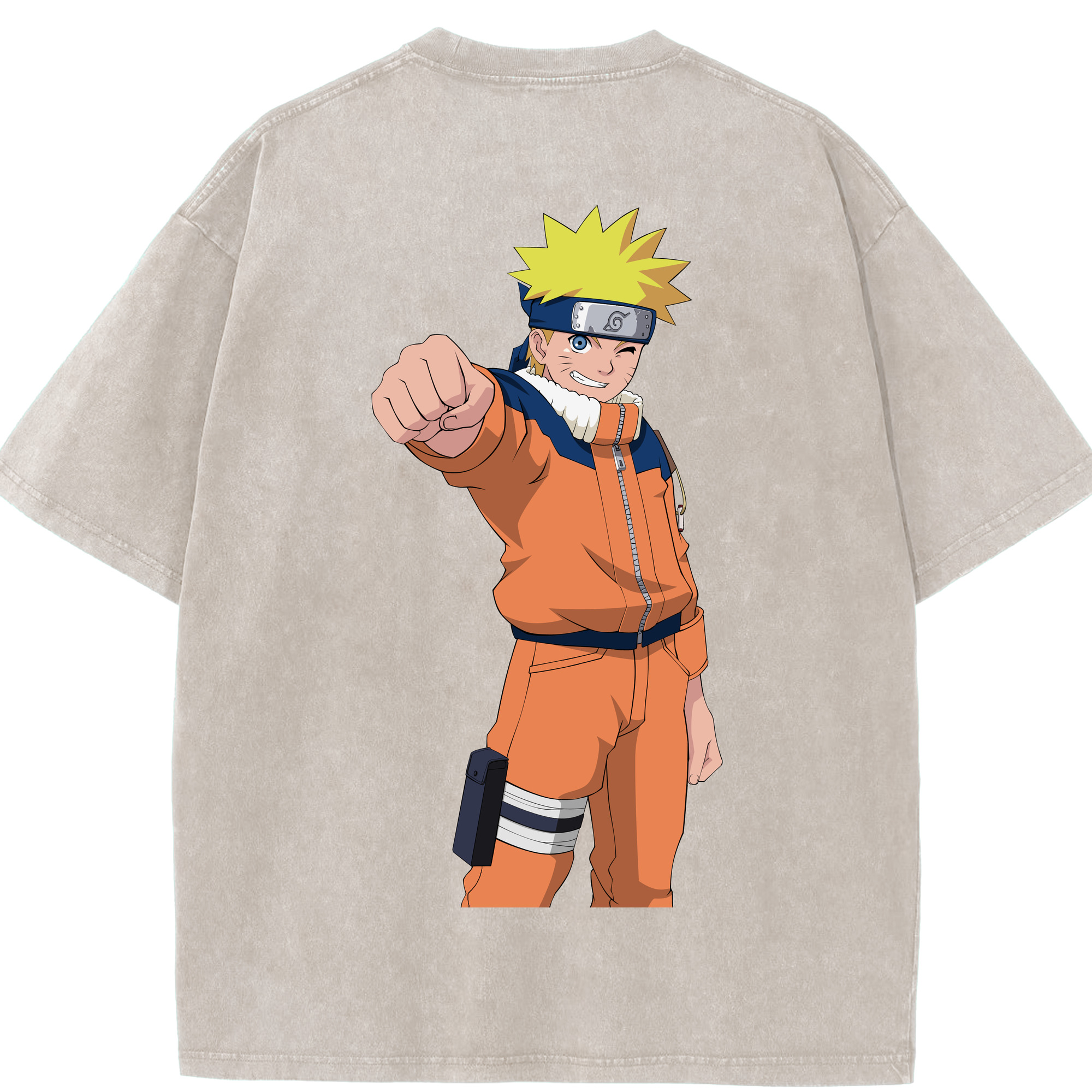 （画像用） NARUTO -ナルト- うずまき ナルト Uzumaki Naruto 綿100% ヴィンテージ風 半袖Tシャツ（背面プリント）
