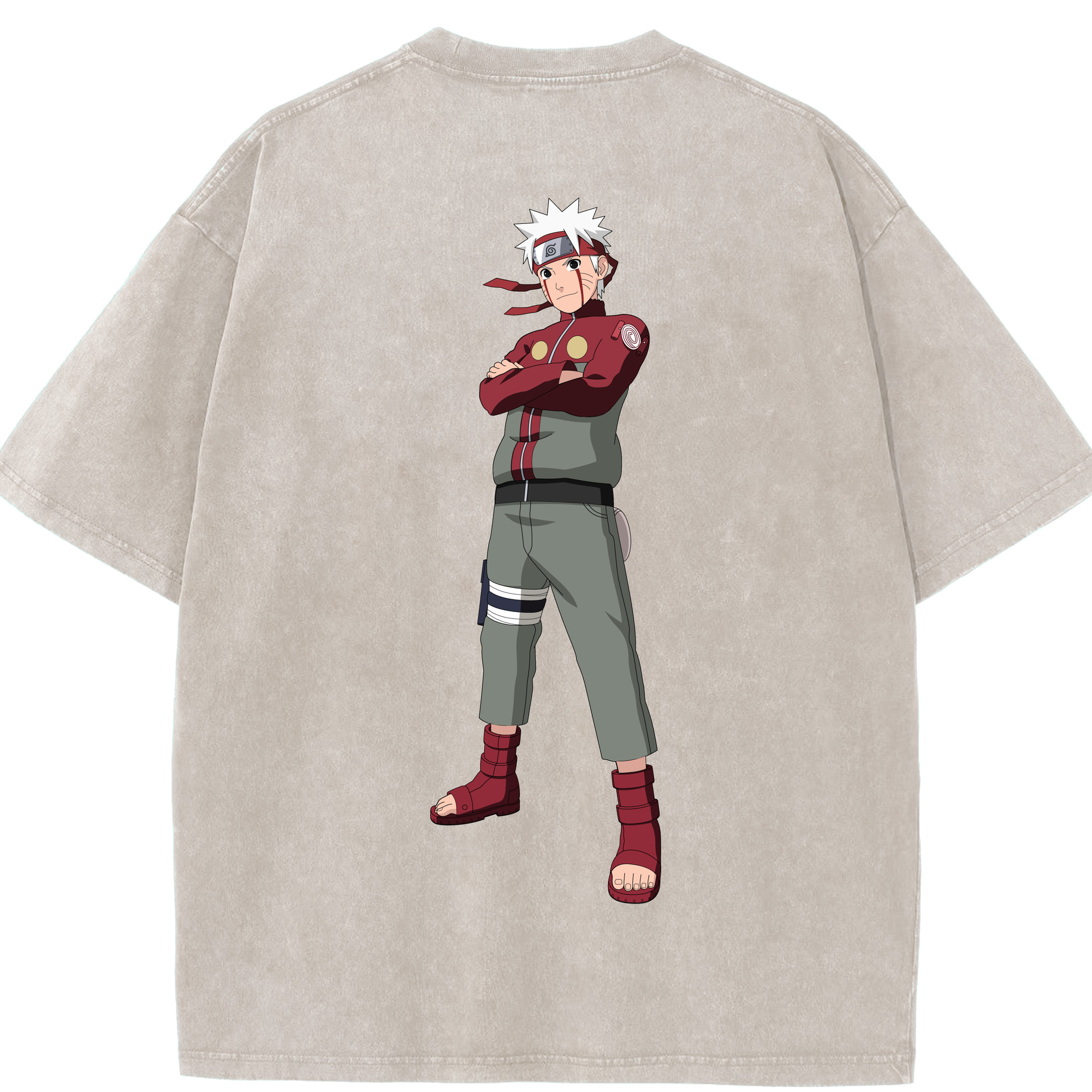 （画像用） NARUTO -ナルト- うずまき ナルト Uzumaki Naruto 綿100% ヴィンテージ風 半袖Tシャツ（背面プリント）