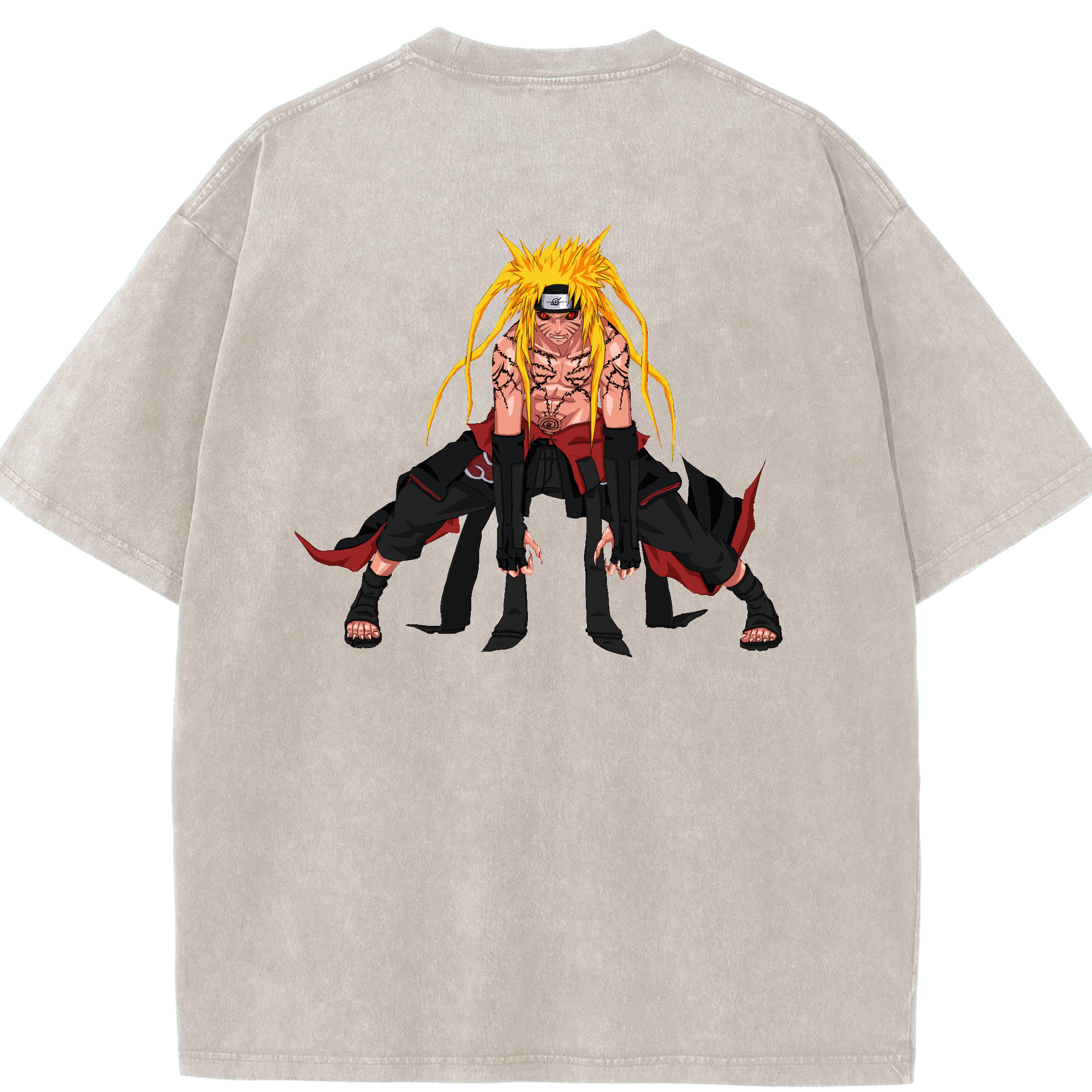 （画像用） NARUTO -ナルト- うずまき ナルト Uzumaki Naruto 綿100% ヴィンテージ風 半袖Tシャツ（背面プリント）