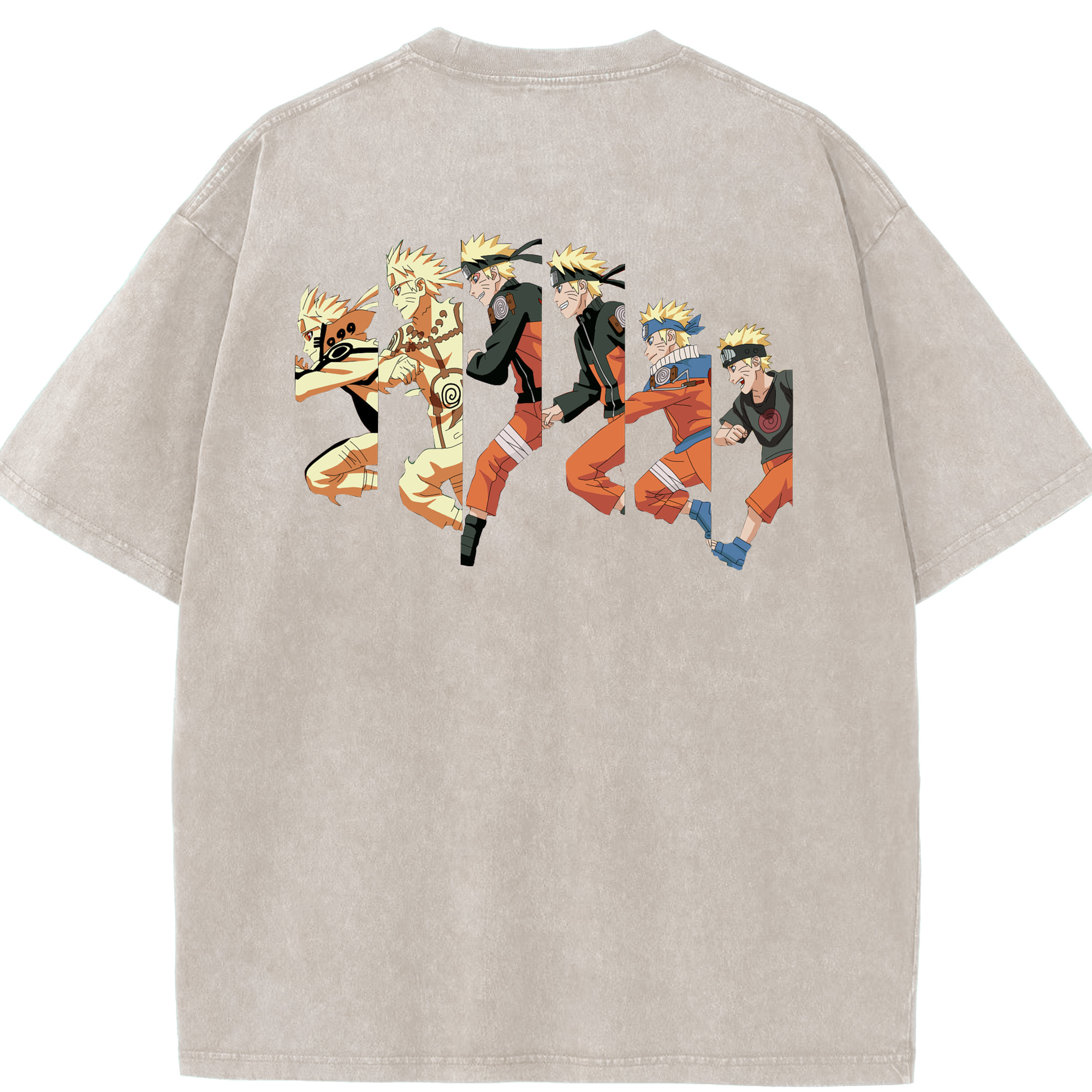 （画像用） NARUTO -ナルト- うずまき ナルト Uzumaki Naruto 綿100% ヴィンテージ風 半袖Tシャツ（背面プリント）