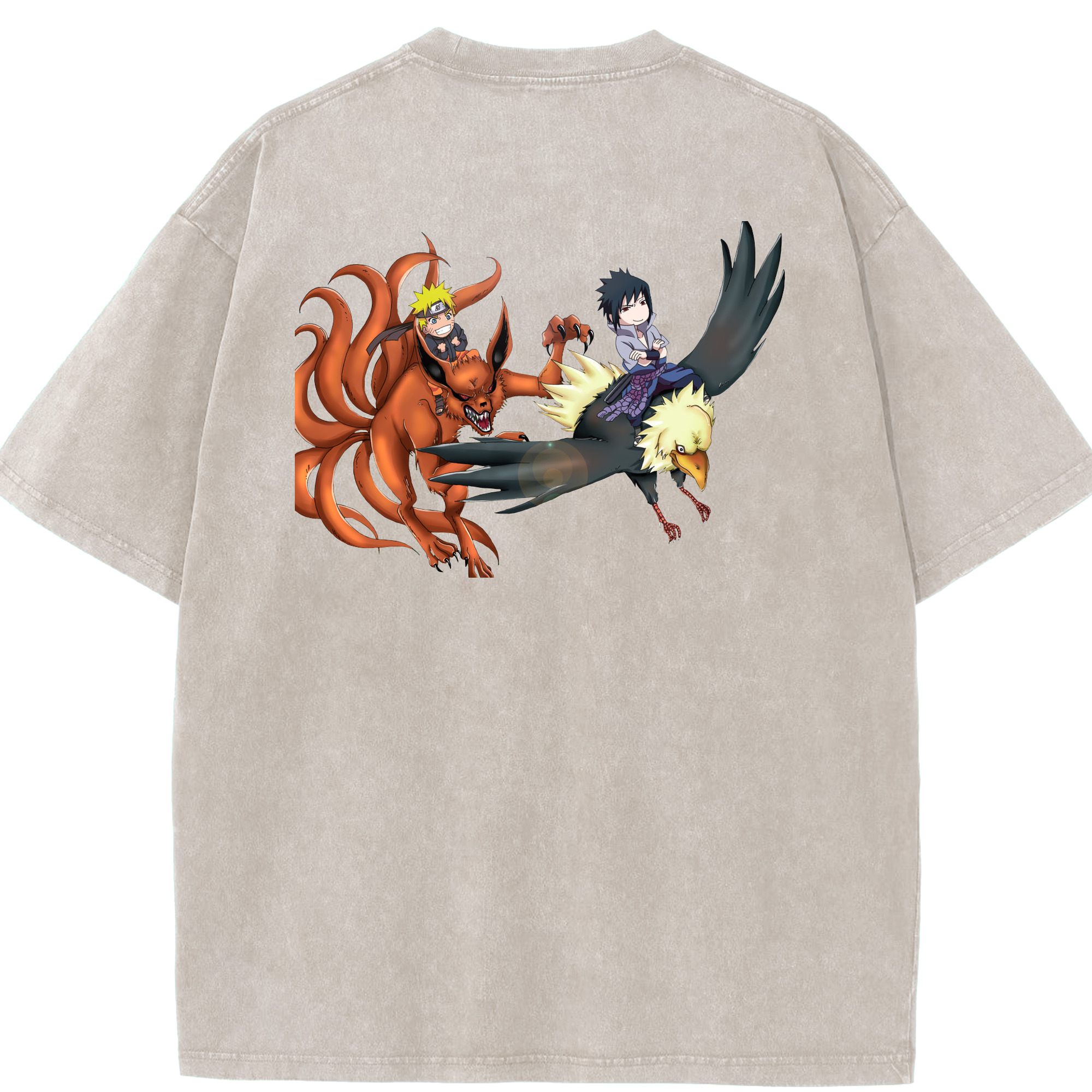 （画像用） NARUTO -ナルト- うずまき ナルト Uzumaki Naruto 綿100% ヴィンテージ風 半袖Tシャツ（背面プリント）