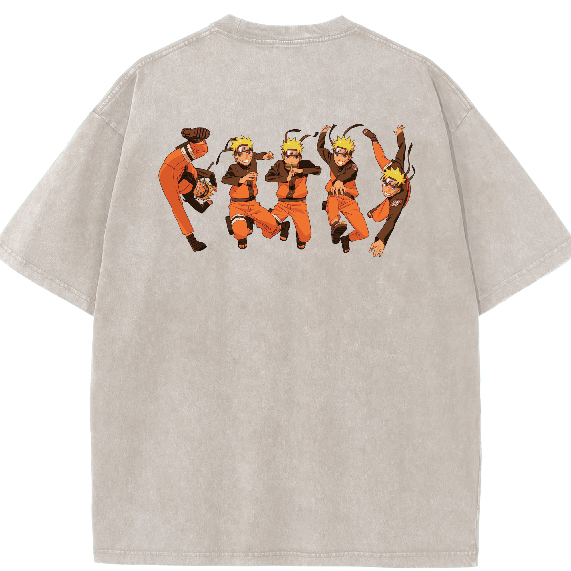 （画像用） NARUTO -ナルト- うずまき ナルト Uzumaki Naruto 綿100% ヴィンテージ風 半袖Tシャツ（背面プリント）