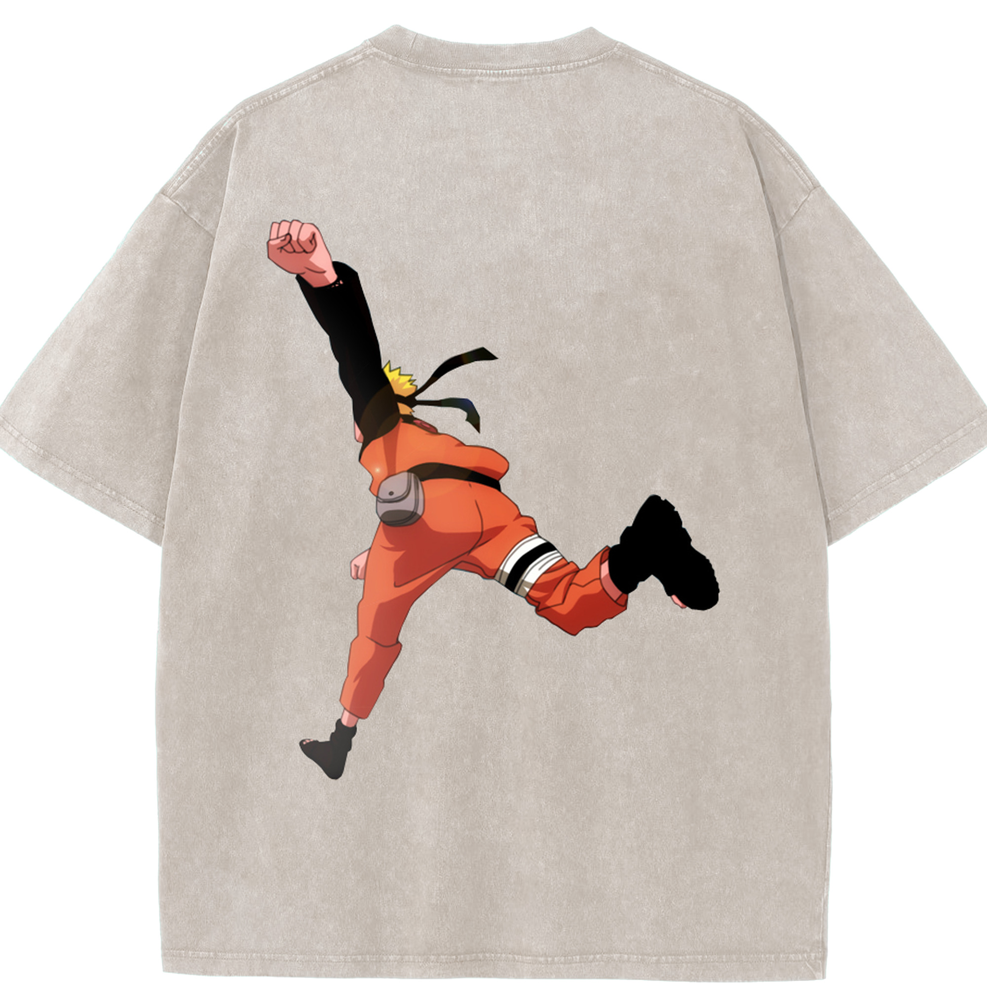 （画像用） NARUTO -ナルト- うずまき ナルト Uzumaki Naruto 綿100% ヴィンテージ風 半袖Tシャツ（背面プリント）