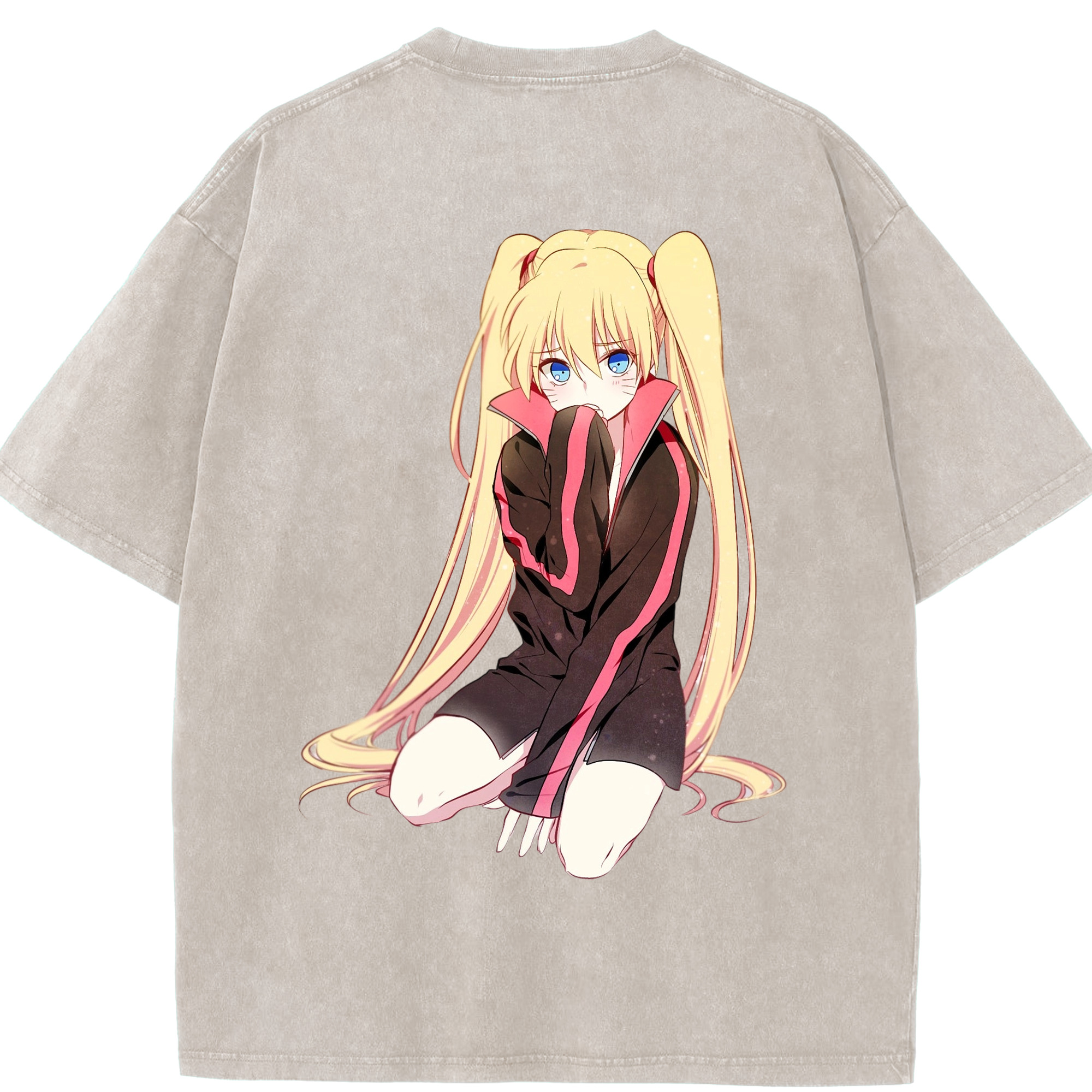 （画像用） NARUTO -ナルト- うずまき ナルト Uzumaki Naruto 綿100% ヴィンテージ風 半袖Tシャツ（背面プリント）
