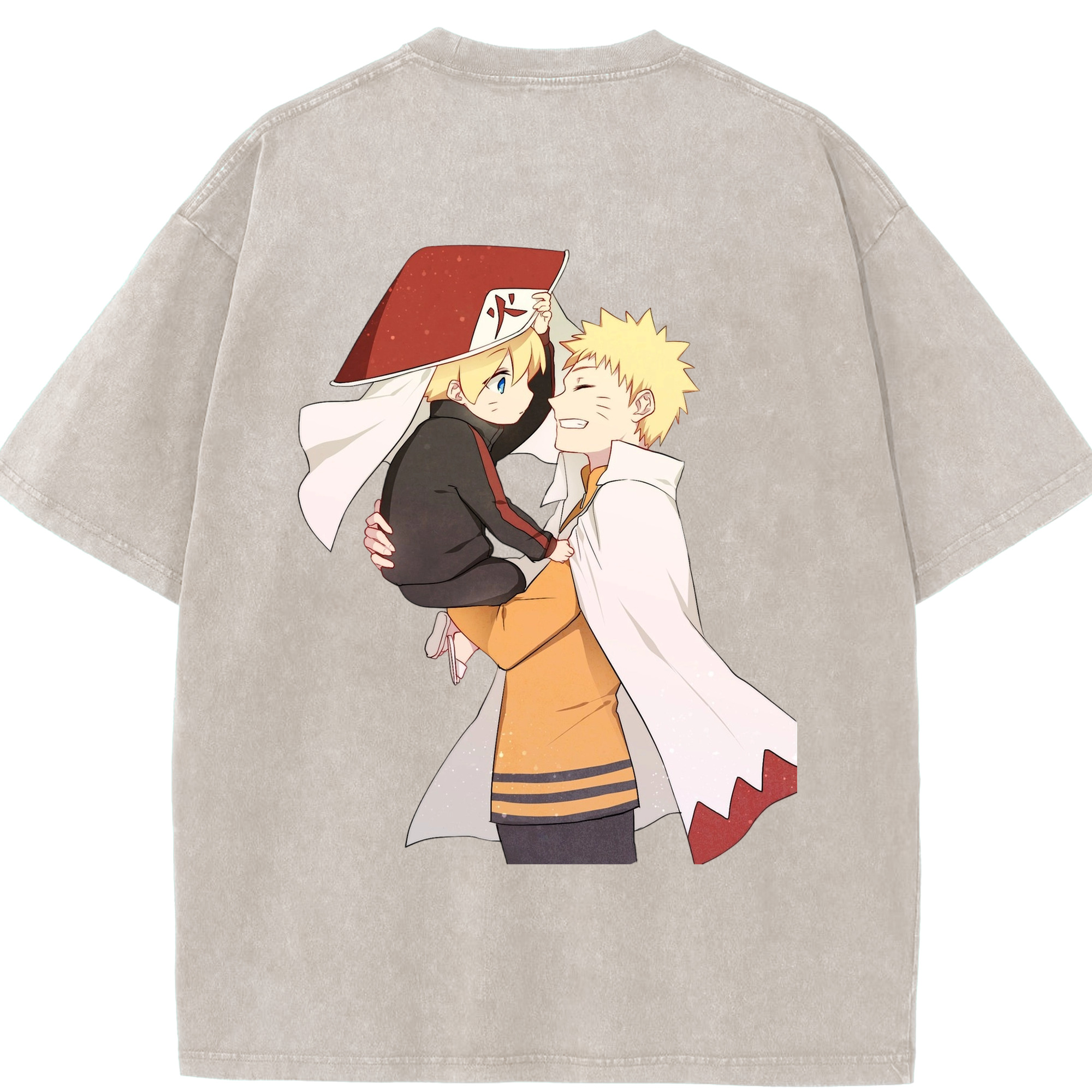 （画像用） NARUTO -ナルト- うずまき ナルト Uzumaki Naruto 綿100% ヴィンテージ風 半袖Tシャツ（背面プリント）