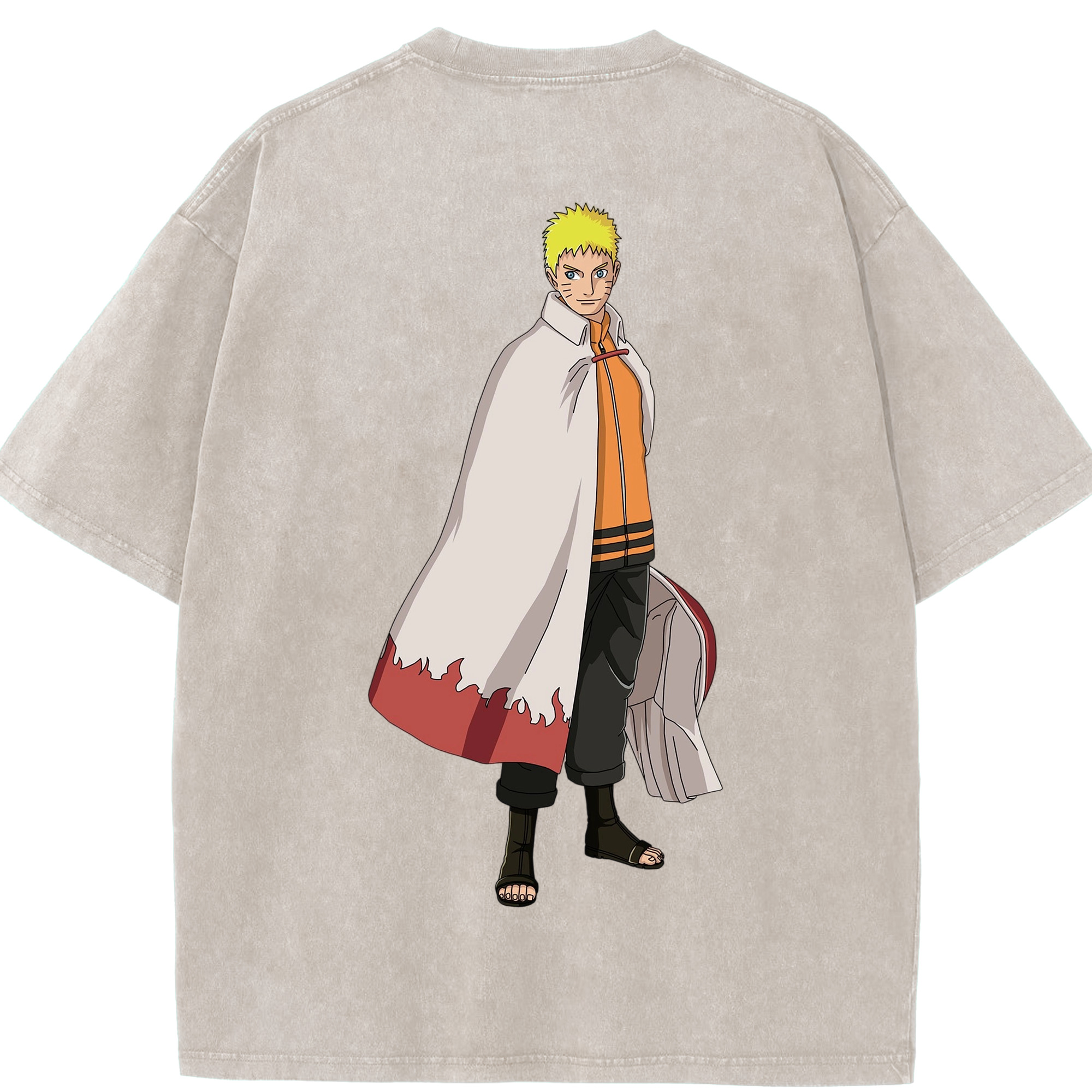 （画像用） NARUTO -ナルト- うずまき ナルト Uzumaki Naruto 綿100% ヴィンテージ風 半袖Tシャツ（背面プリント）