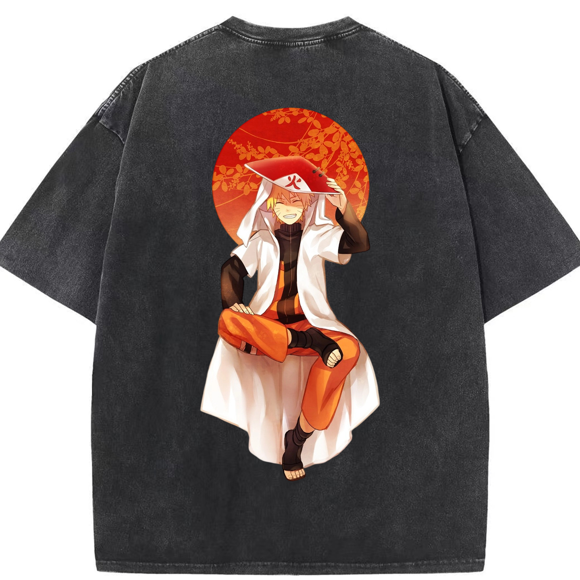（画像用） NARUTO -ナルト- うずまき ナルト Uzumaki Naruto 綿100% ヴィンテージ風 半袖Tシャツ（背面プリント）