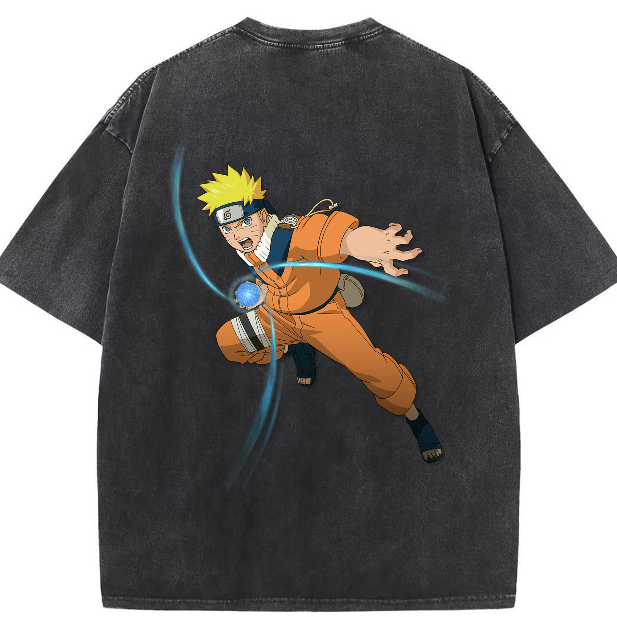 （画像用） NARUTO -ナルト- うずまき ナルト Uzumaki Naruto 綿100% ヴィンテージ風 半袖Tシャツ（背面プリント）