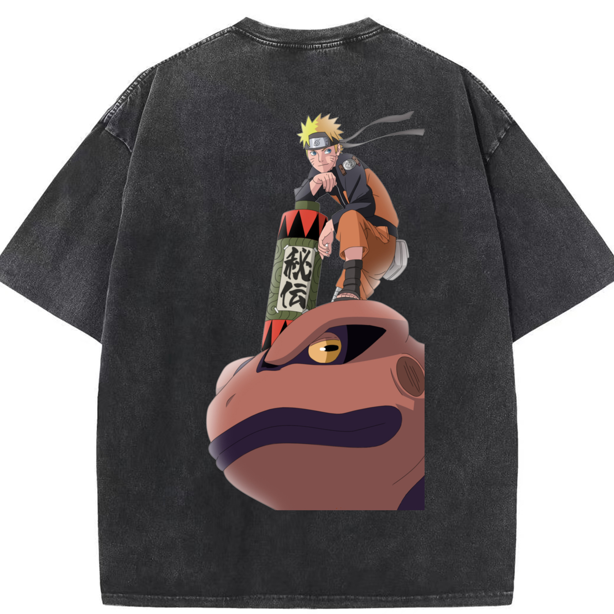 （画像用） NARUTO -ナルト- うずまき ナルト Uzumaki Naruto 綿100% ヴィンテージ風 半袖Tシャツ（背面プリント）