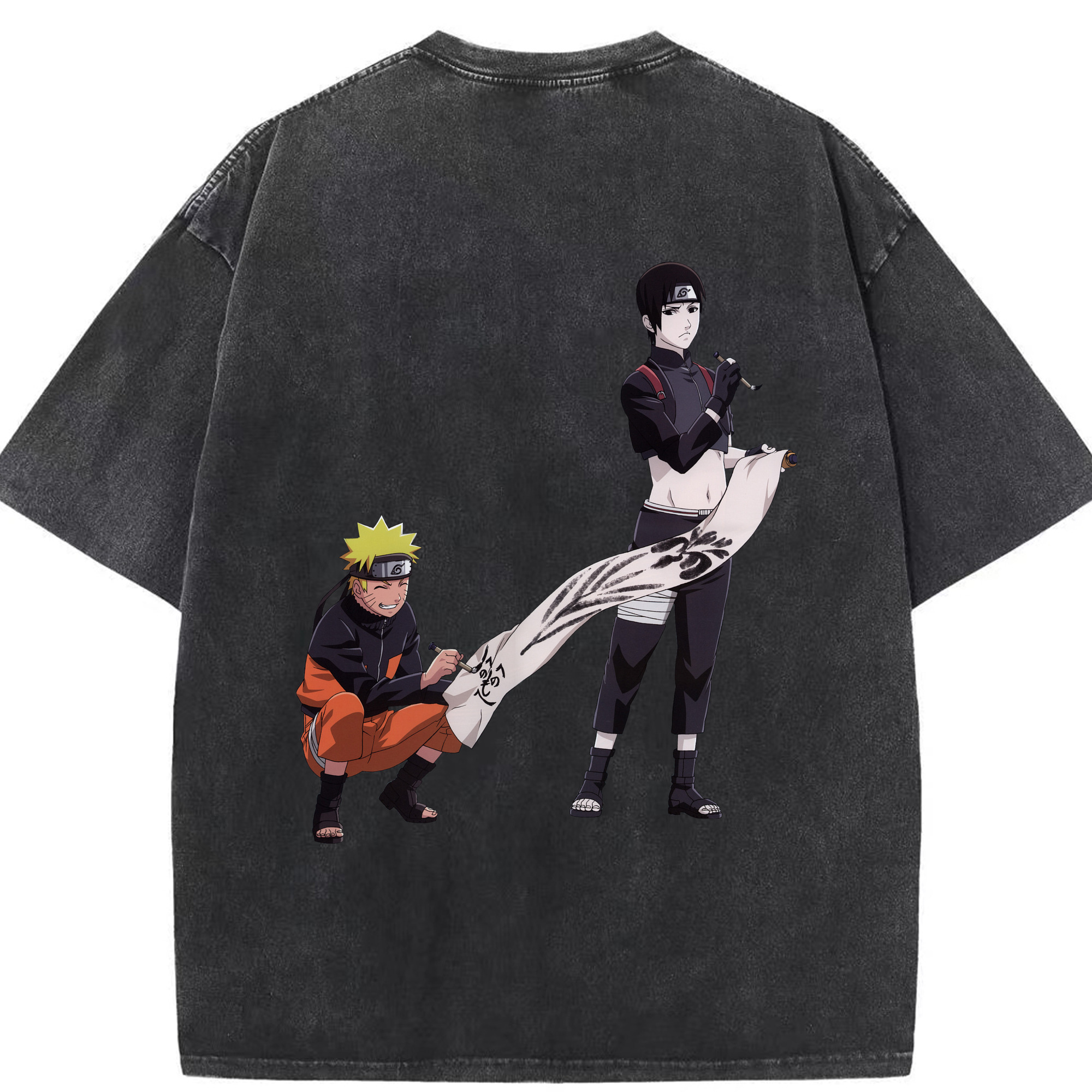 （画像用） NARUTO -ナルト- うずまき ナルト Uzumaki Naruto 綿100% ヴィンテージ風 半袖Tシャツ（背面プリント）