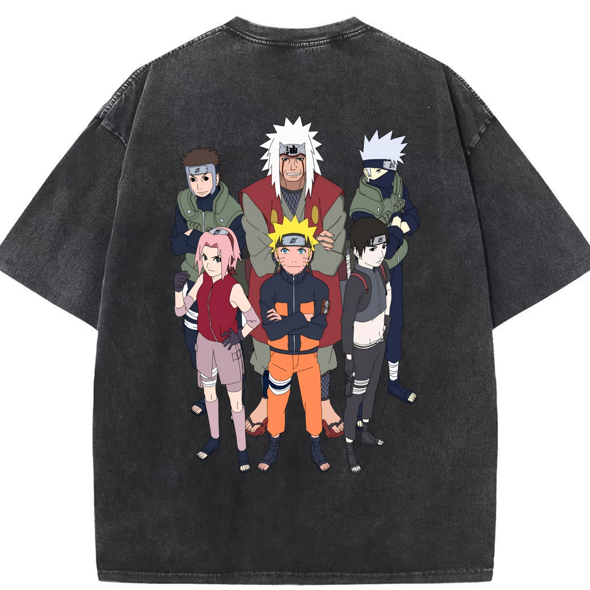 （画像用） NARUTO -ナルト- うずまき ナルト Uzumaki Naruto 綿100% ヴィンテージ風 半袖Tシャツ（背面プリント）