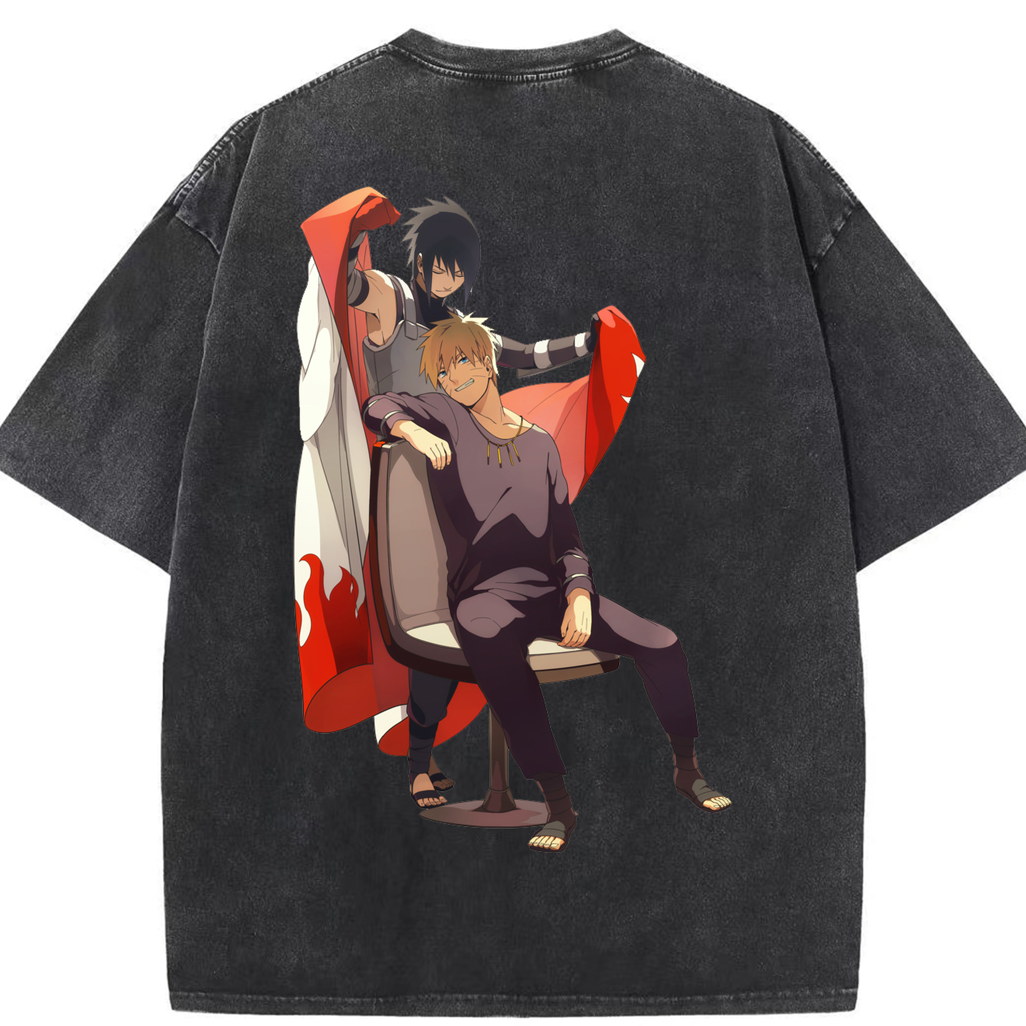 （画像用） NARUTO -ナルト- うずまき ナルト Uzumaki Naruto 綿100% ヴィンテージ風 半袖Tシャツ（背面プリント）