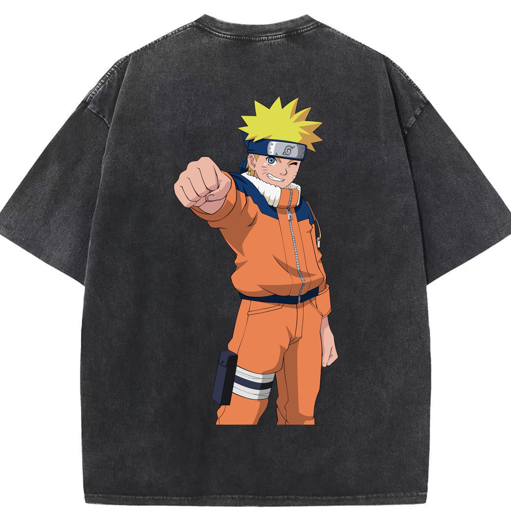 （画像用） NARUTO -ナルト- うずまき ナルト Uzumaki Naruto 綿100% ヴィンテージ風 半袖Tシャツ（背面プリント）