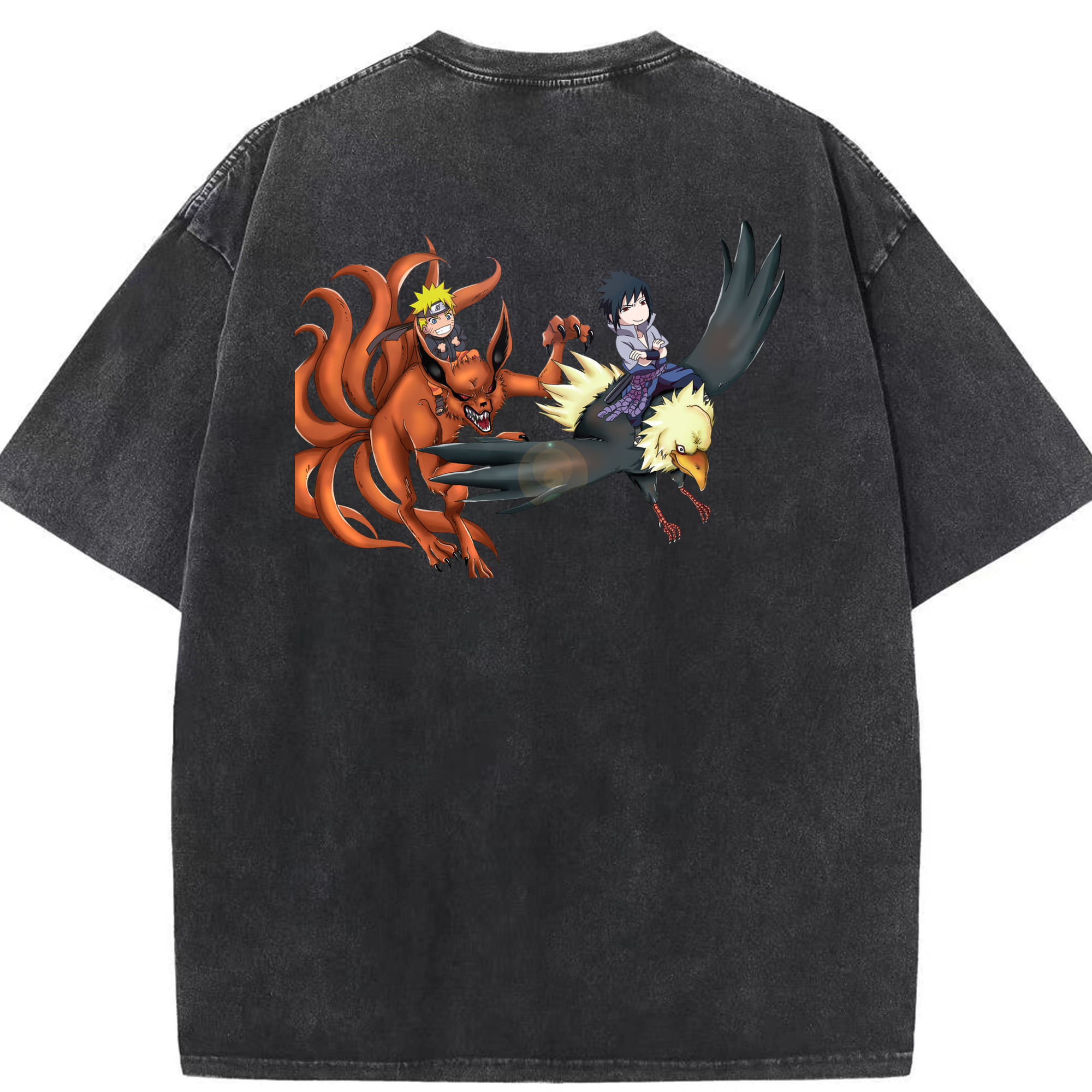 （画像用） NARUTO -ナルト- うずまき ナルト Uzumaki Naruto 綿100% ヴィンテージ風 半袖Tシャツ（背面プリント）