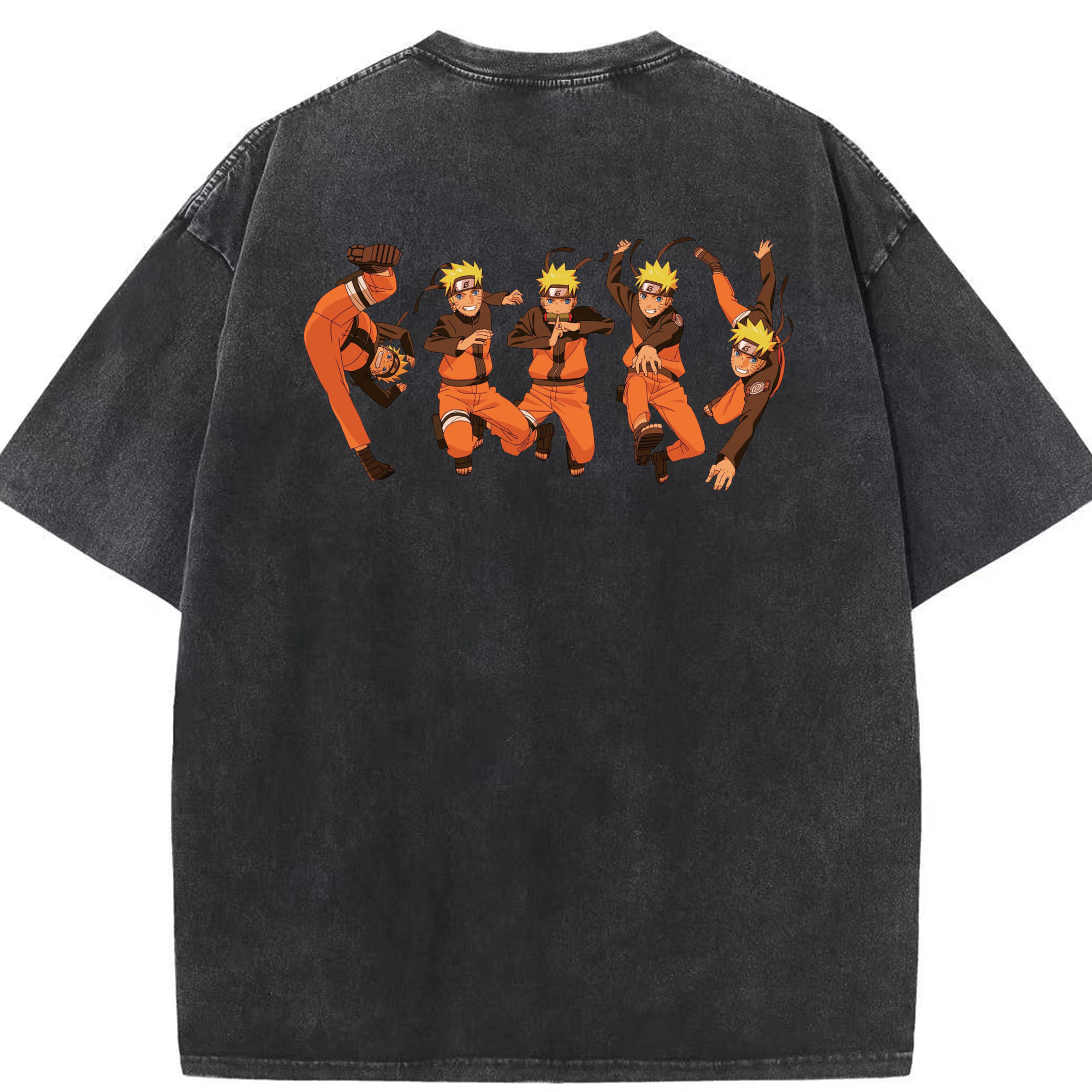 （画像用） NARUTO -ナルト- うずまき ナルト Uzumaki Naruto 綿100% ヴィンテージ風 半袖Tシャツ（背面プリント）