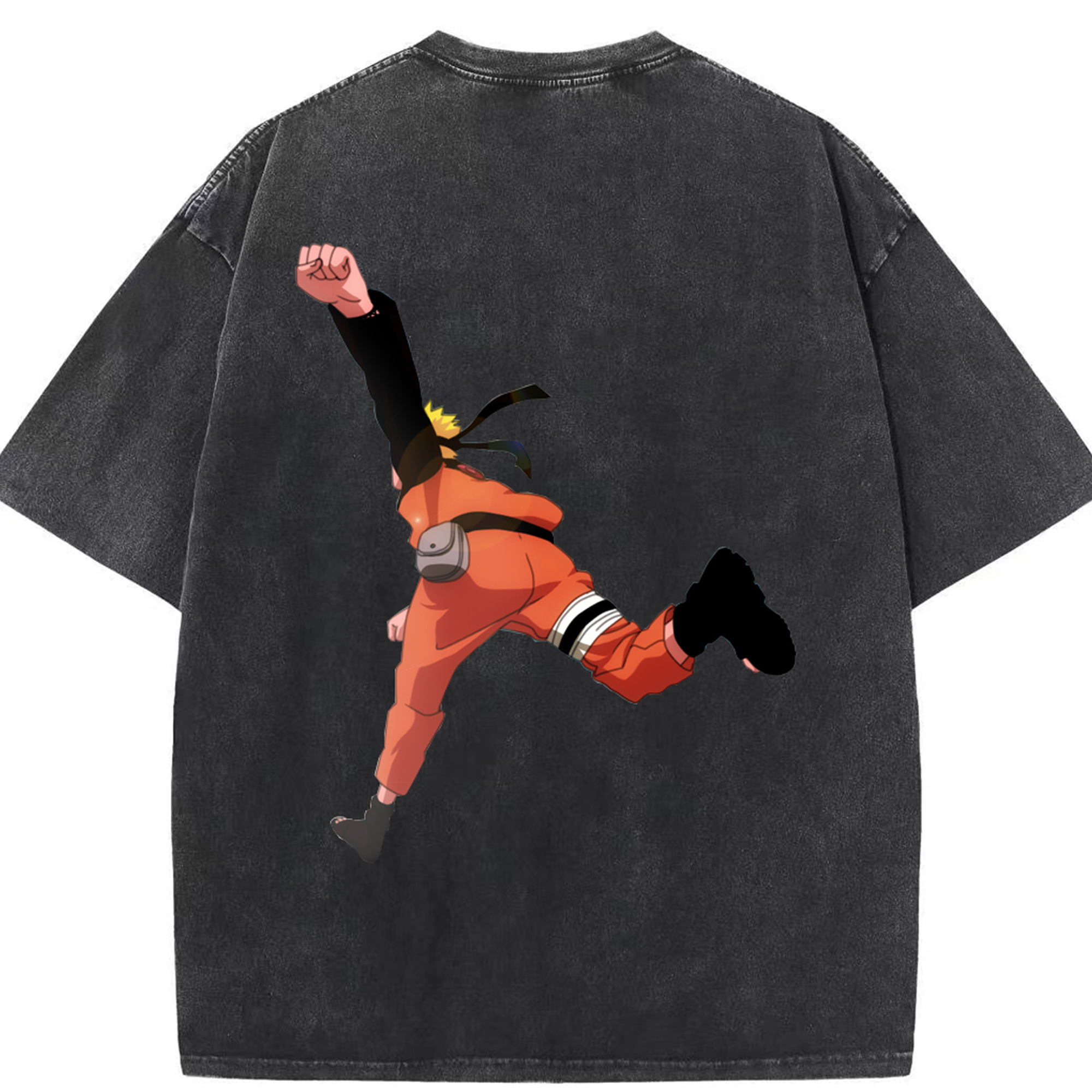 （画像用） NARUTO -ナルト- うずまき ナルト Uzumaki Naruto 綿100% ヴィンテージ風 半袖Tシャツ（背面プリント）