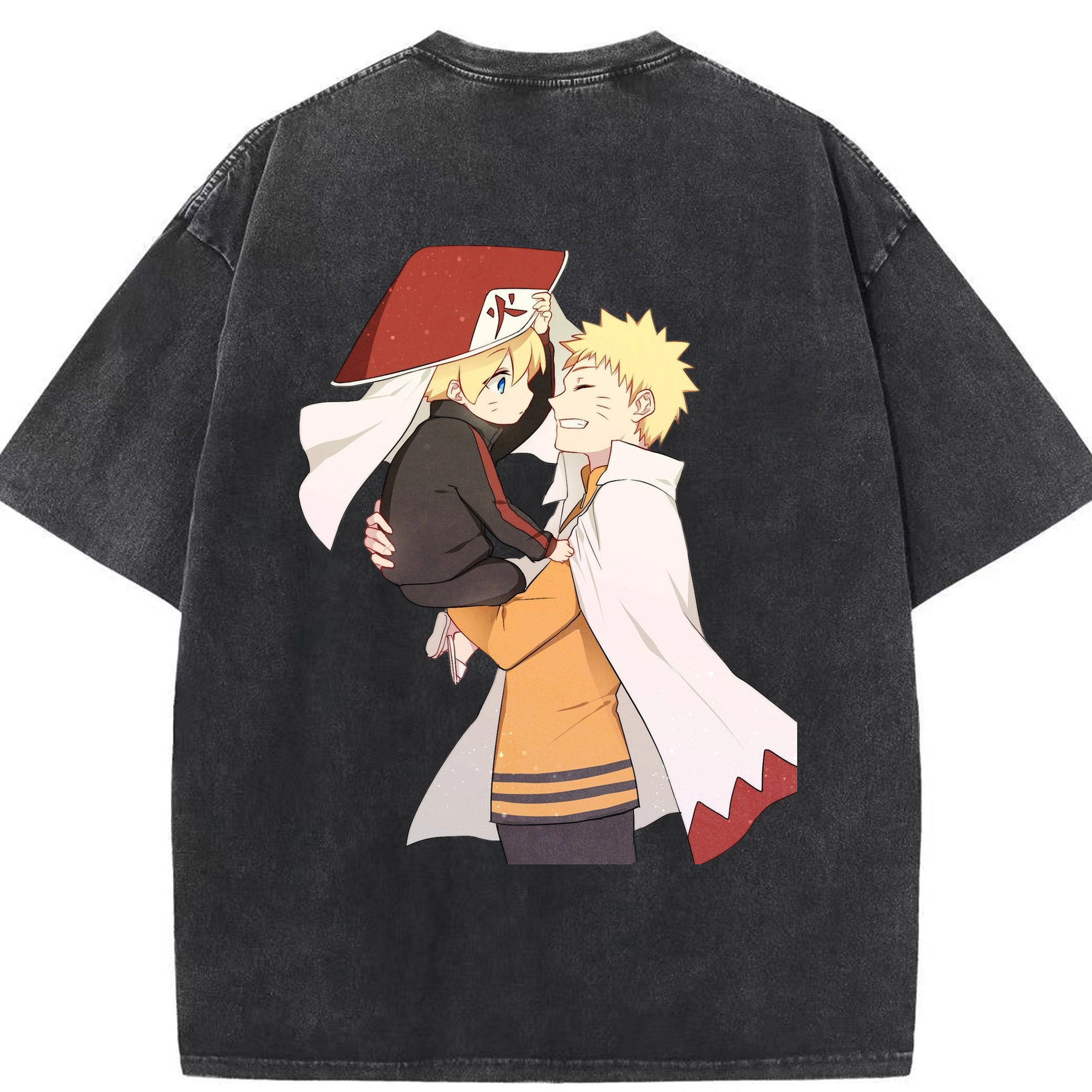 （画像用） NARUTO -ナルト- うずまき ナルト Uzumaki Naruto 綿100% ヴィンテージ風 半袖Tシャツ（背面プリント）