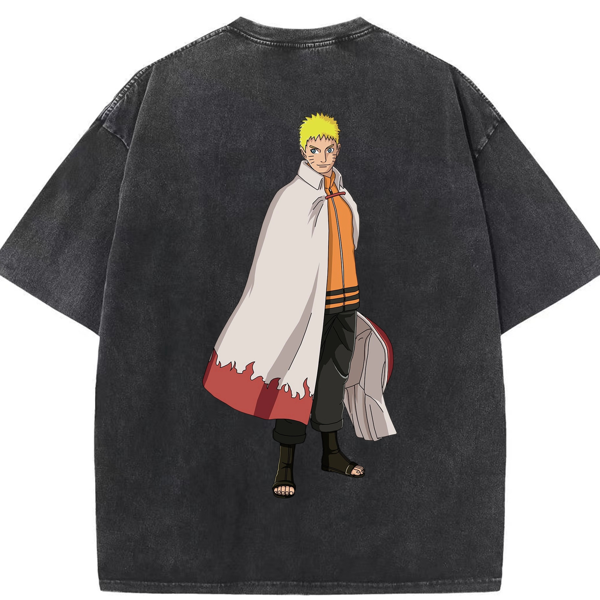 （画像用） NARUTO -ナルト- うずまき ナルト Uzumaki Naruto 綿100% ヴィンテージ風 半袖Tシャツ（背面プリント）
