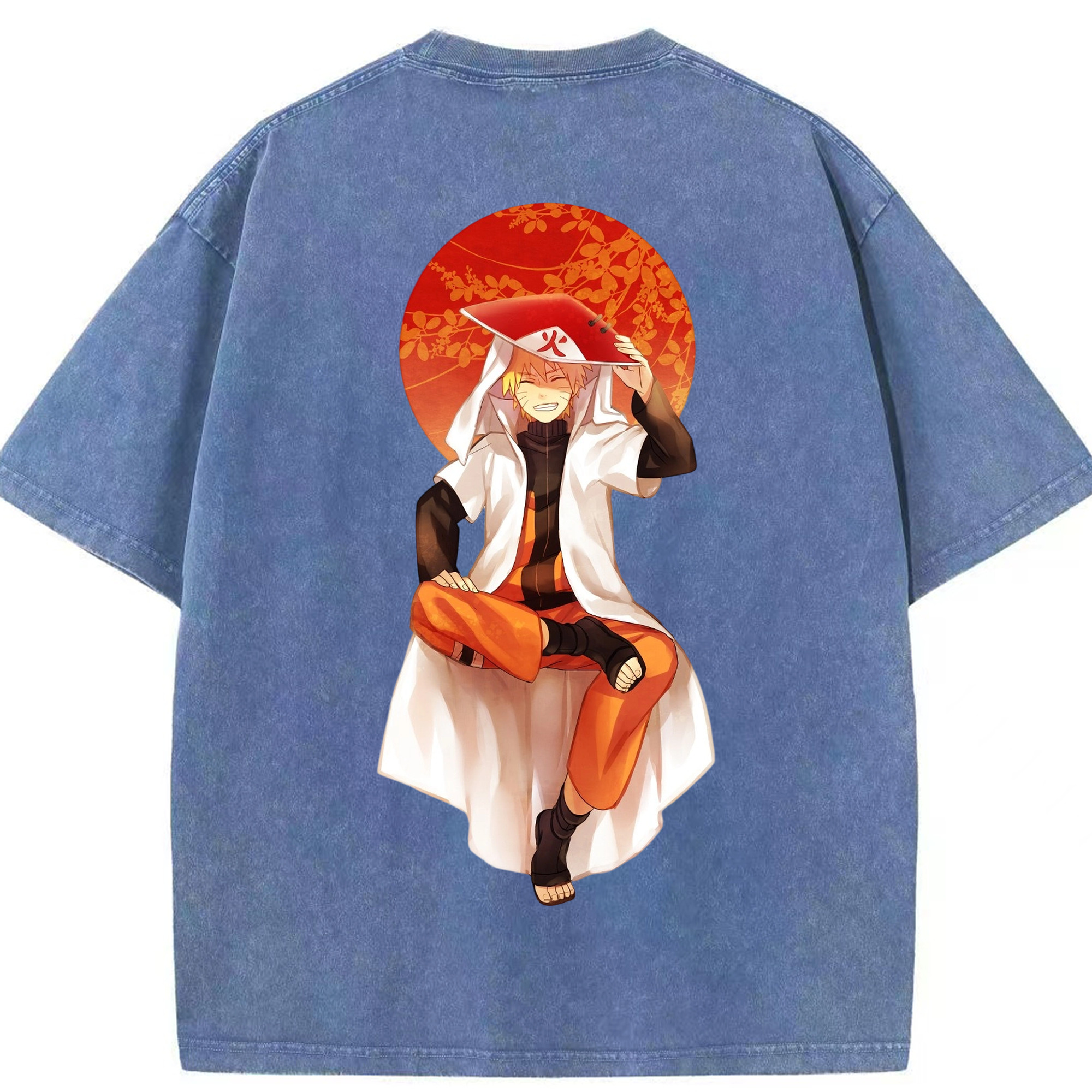 （画像用） NARUTO -ナルト- うずまき ナルト Uzumaki Naruto 綿100% ヴィンテージ風 半袖Tシャツ（背面プリント）