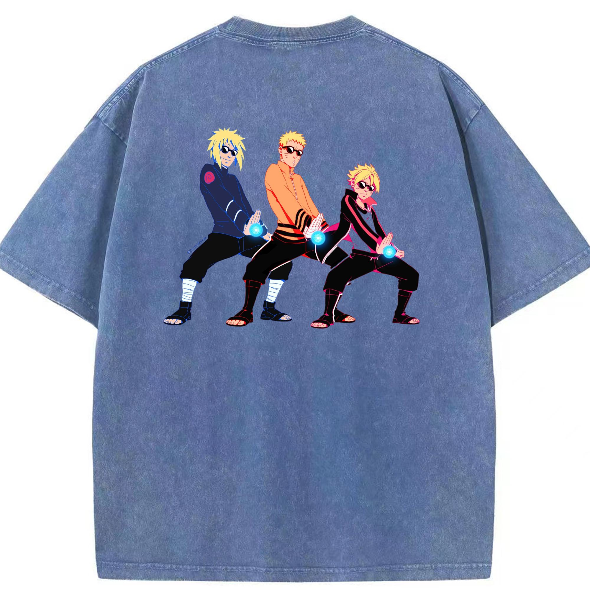 （画像用） NARUTO -ナルト- うずまき ナルト Uzumaki Naruto 綿100% ヴィンテージ風 半袖Tシャツ（背面プリント）