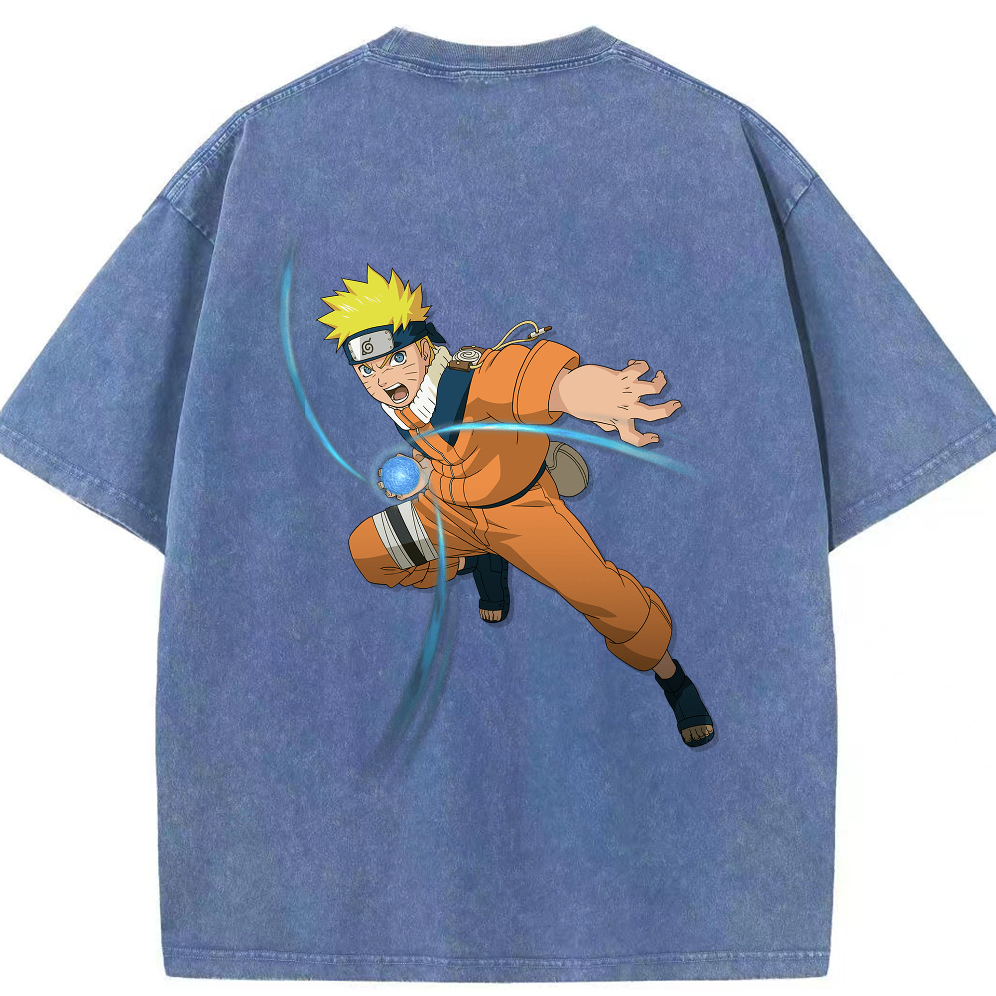 （画像用） NARUTO -ナルト- うずまき ナルト Uzumaki Naruto 綿100% ヴィンテージ風 半袖Tシャツ（背面プリント）