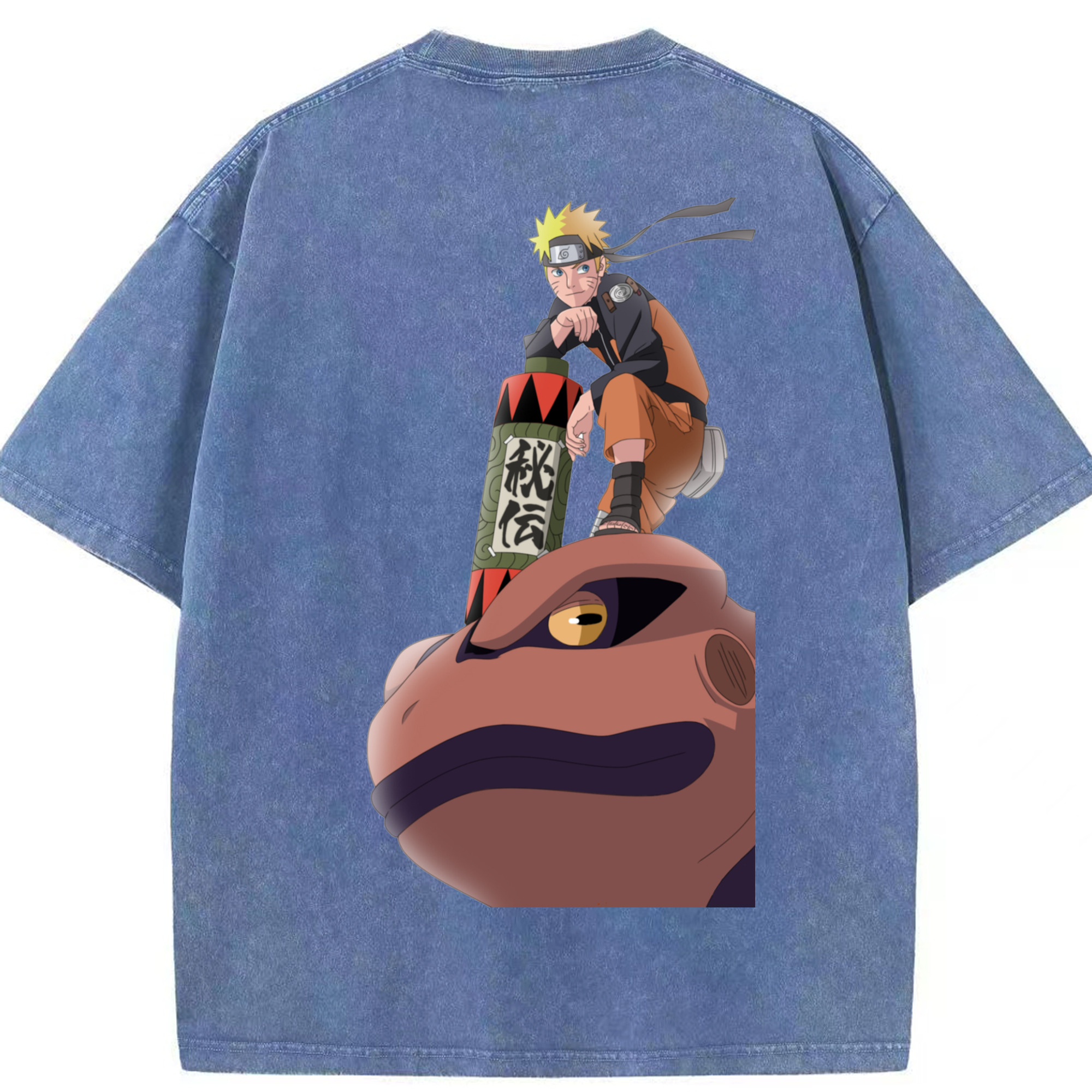 （画像用） NARUTO -ナルト- うずまき ナルト Uzumaki Naruto 綿100% ヴィンテージ風 半袖Tシャツ（背面プリント）