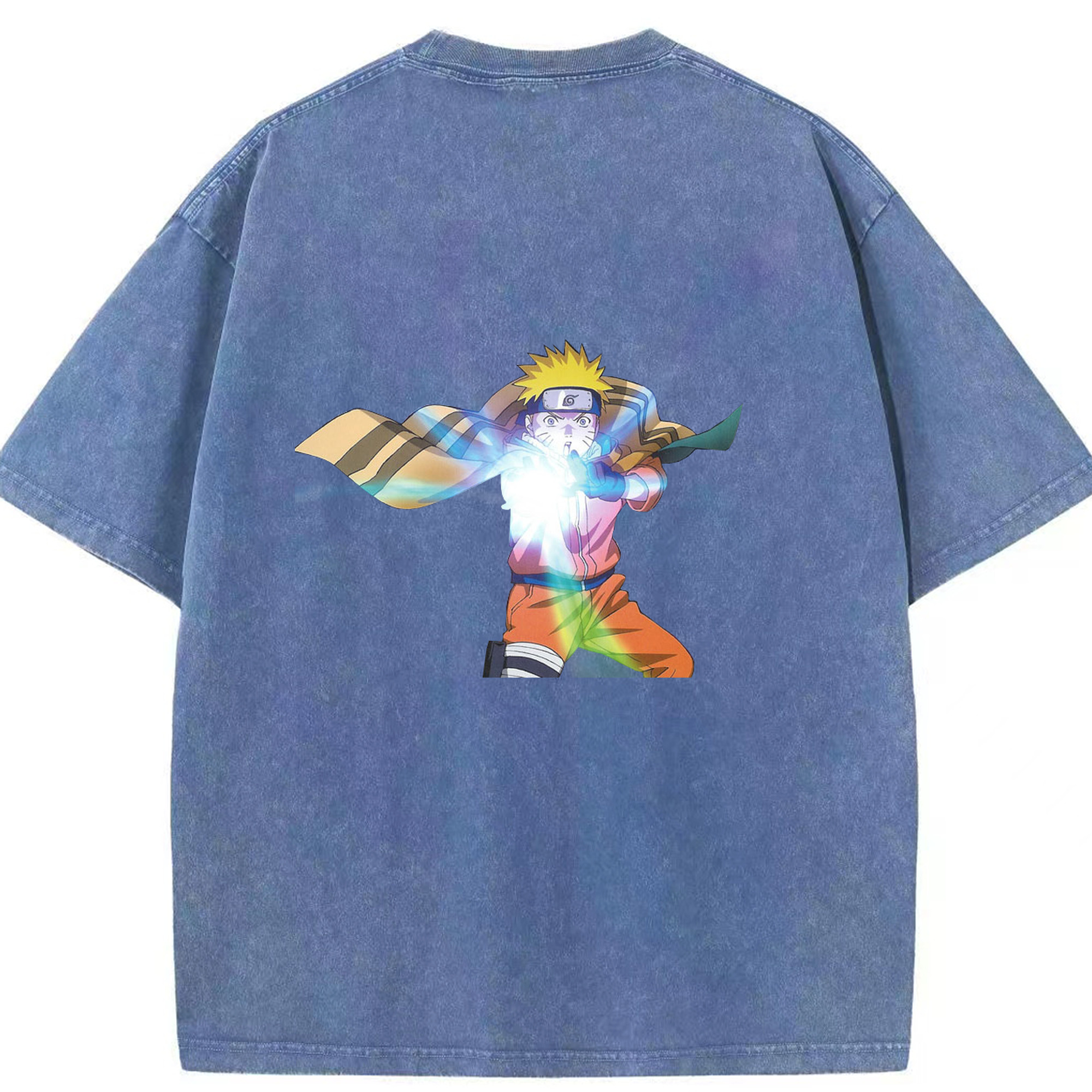 （画像用） NARUTO -ナルト- うずまき ナルト Uzumaki Naruto 綿100% ヴィンテージ風 半袖Tシャツ（背面プリント）