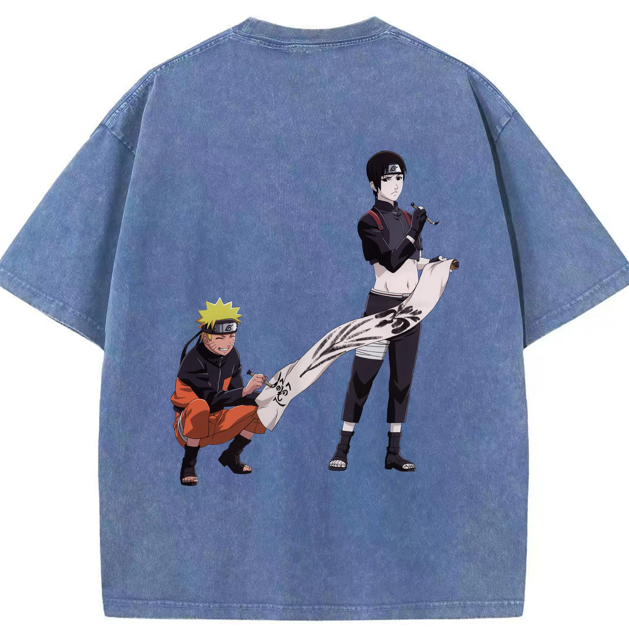 （画像用） NARUTO -ナルト- うずまき ナルト Uzumaki Naruto 綿100% ヴィンテージ風 半袖Tシャツ（背面プリント）