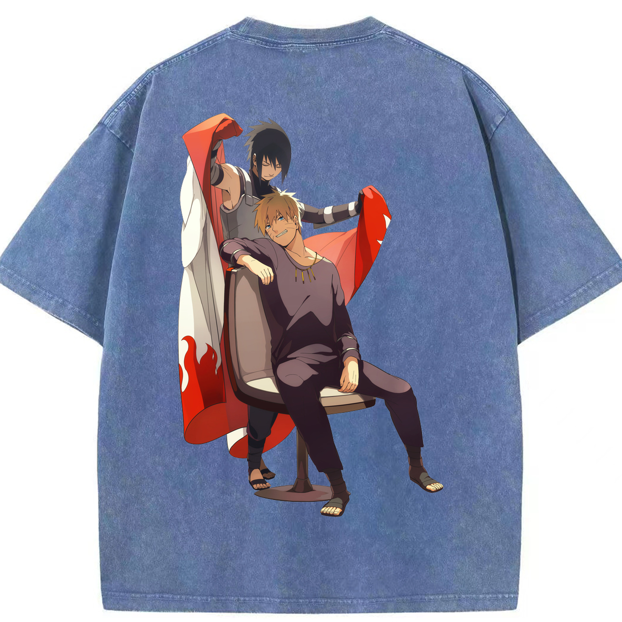 （画像用） NARUTO -ナルト- うずまき ナルト Uzumaki Naruto 綿100% ヴィンテージ風 半袖Tシャツ（背面プリント）
