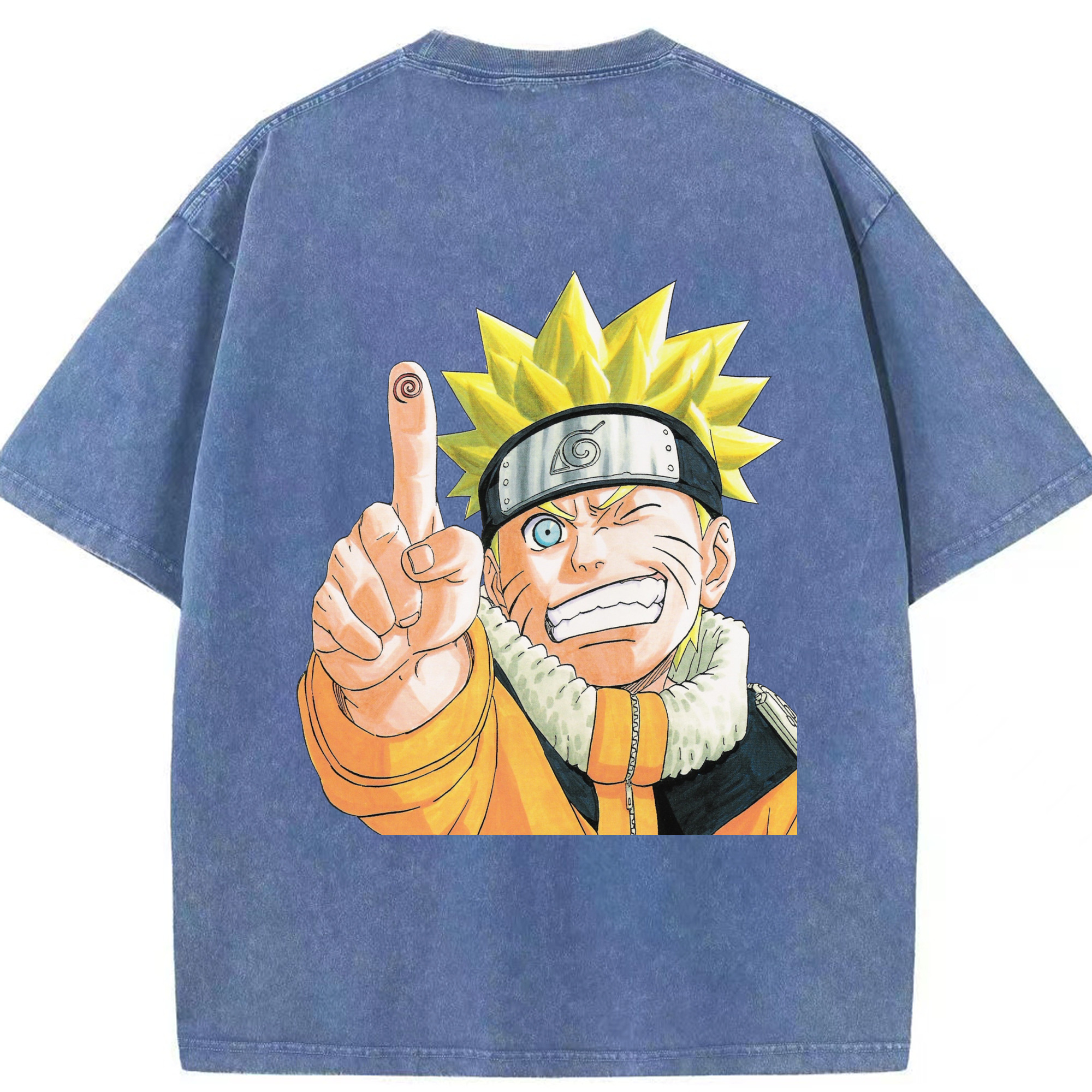 （画像用） NARUTO -ナルト- うずまき ナルト Uzumaki Naruto 綿100% ヴィンテージ風 半袖Tシャツ（背面プリント）