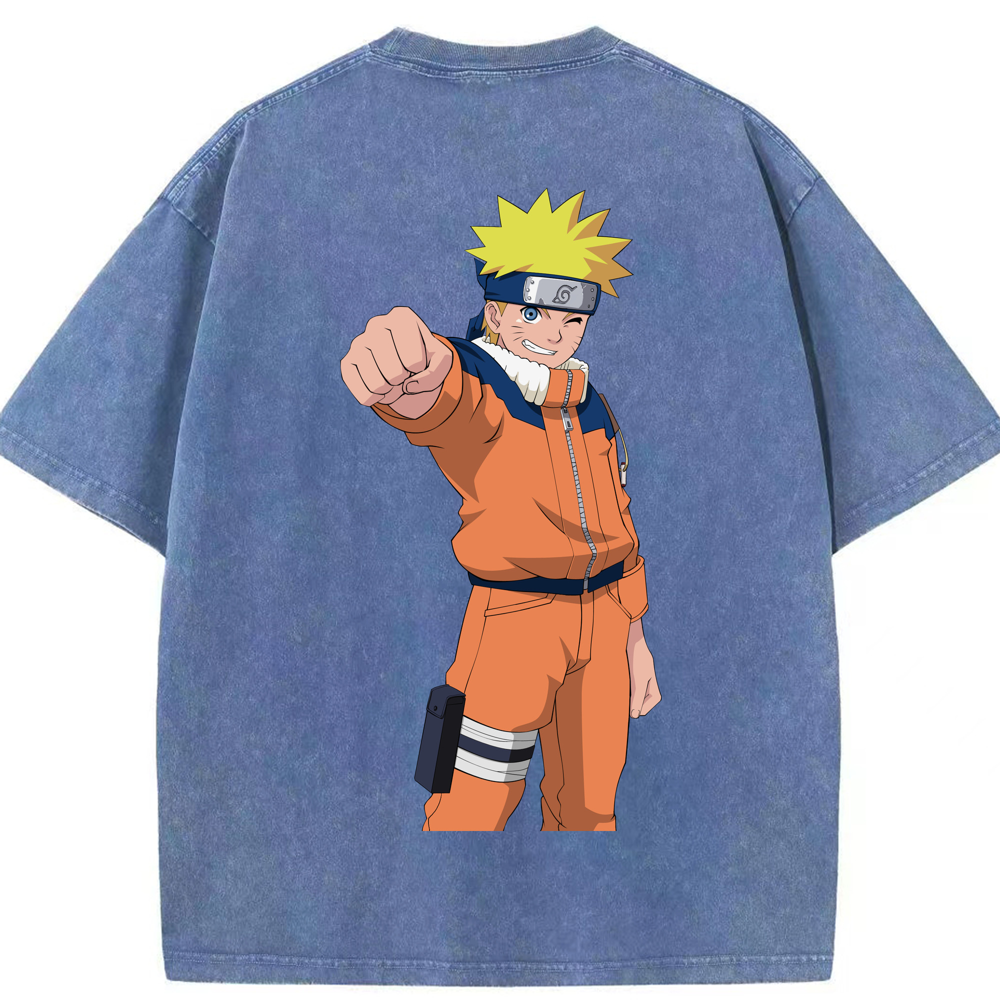 （画像用） NARUTO -ナルト- うずまき ナルト Uzumaki Naruto 綿100% ヴィンテージ風 半袖Tシャツ（背面プリント）