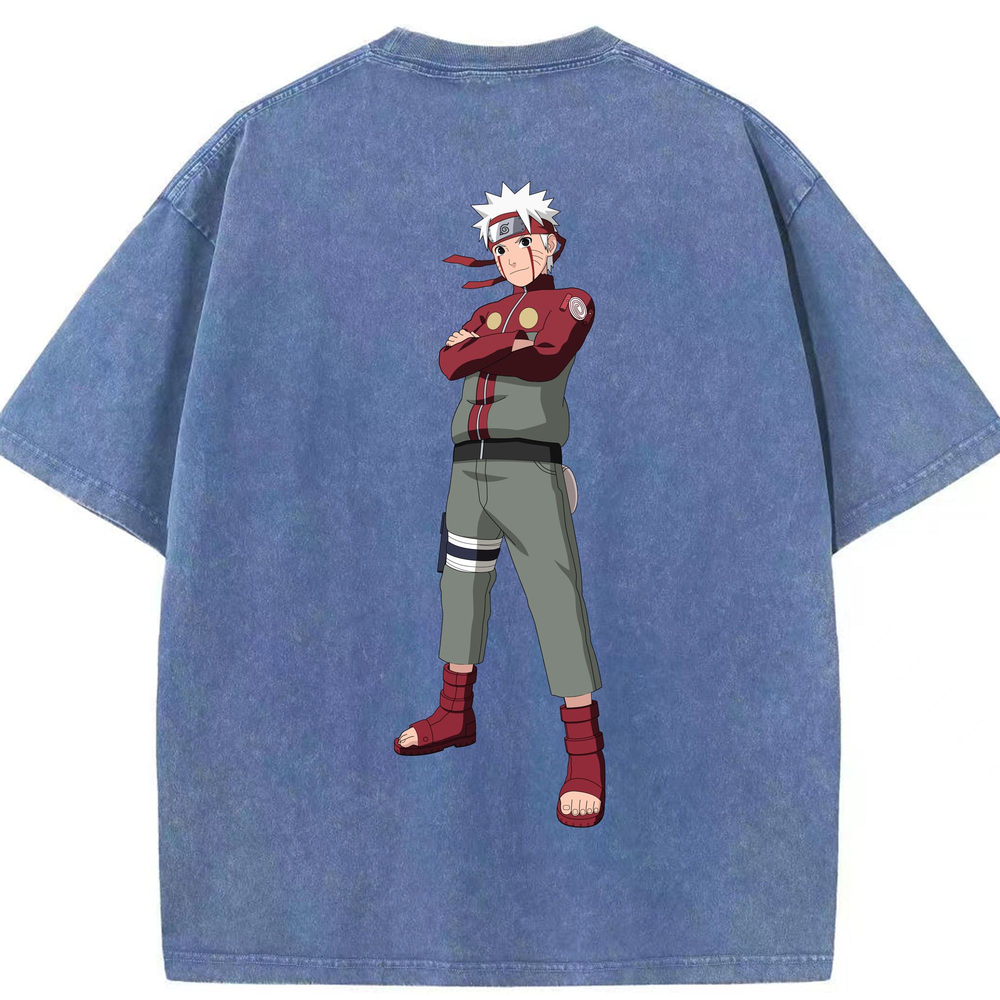 （画像用） NARUTO -ナルト- うずまき ナルト Uzumaki Naruto 綿100% ヴィンテージ風 半袖Tシャツ（背面プリント）