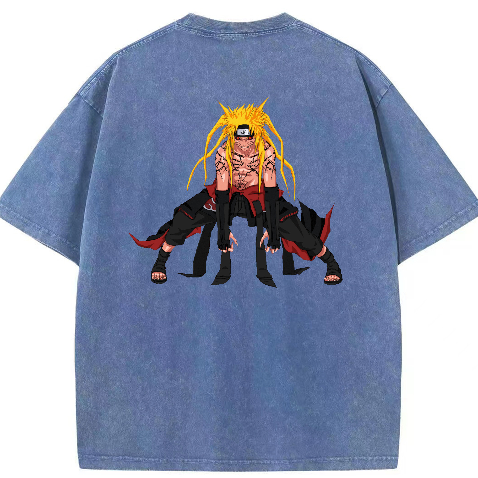 （画像用） NARUTO -ナルト- うずまき ナルト Uzumaki Naruto 綿100% ヴィンテージ風 半袖Tシャツ（背面プリント）