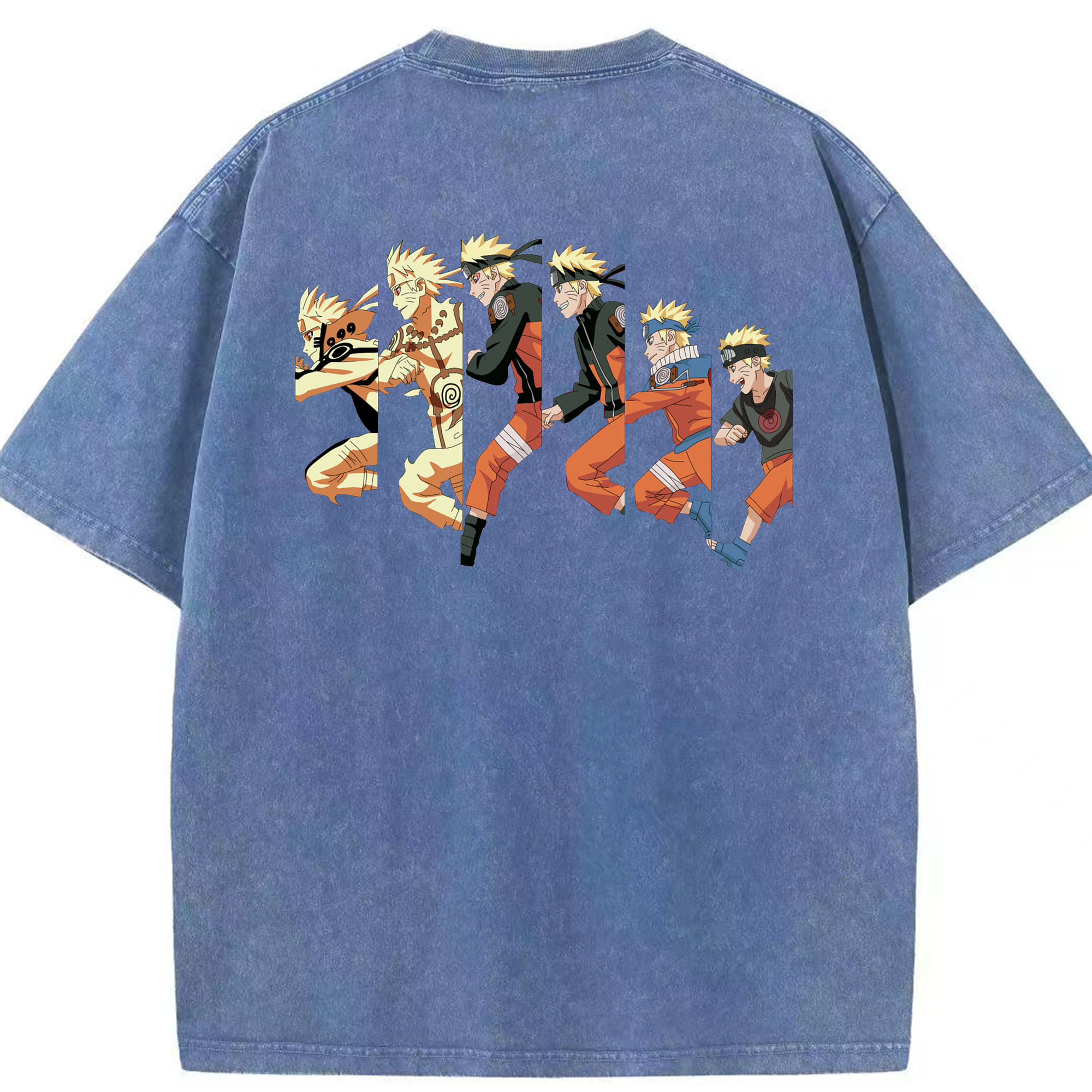 （画像用） NARUTO -ナルト- うずまき ナルト Uzumaki Naruto 綿100% ヴィンテージ風 半袖Tシャツ（背面プリント）