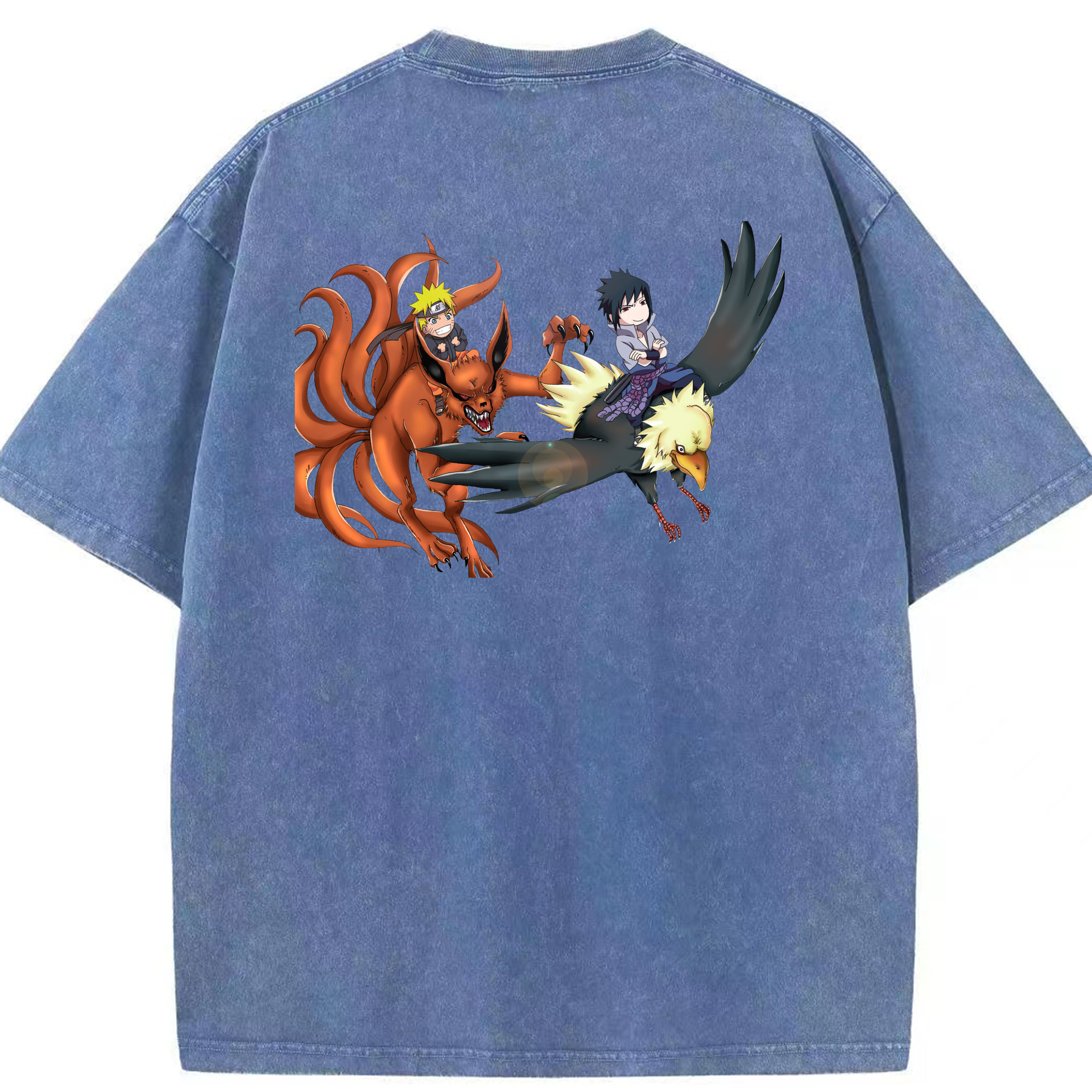 （画像用） NARUTO -ナルト- うずまき ナルト Uzumaki Naruto 綿100% ヴィンテージ風 半袖Tシャツ（背面プリント）