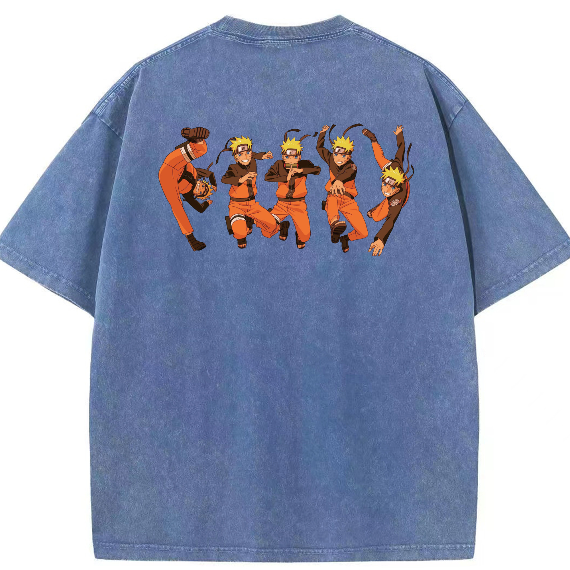 （画像用） NARUTO -ナルト- うずまき ナルト Uzumaki Naruto 綿100% ヴィンテージ風 半袖Tシャツ（背面プリント）
