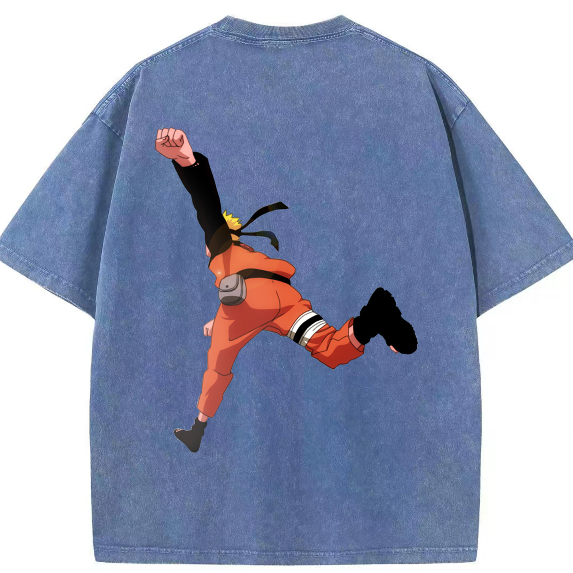 （画像用） NARUTO -ナルト- うずまき ナルト Uzumaki Naruto 綿100% ヴィンテージ風 半袖Tシャツ（背面プリント）