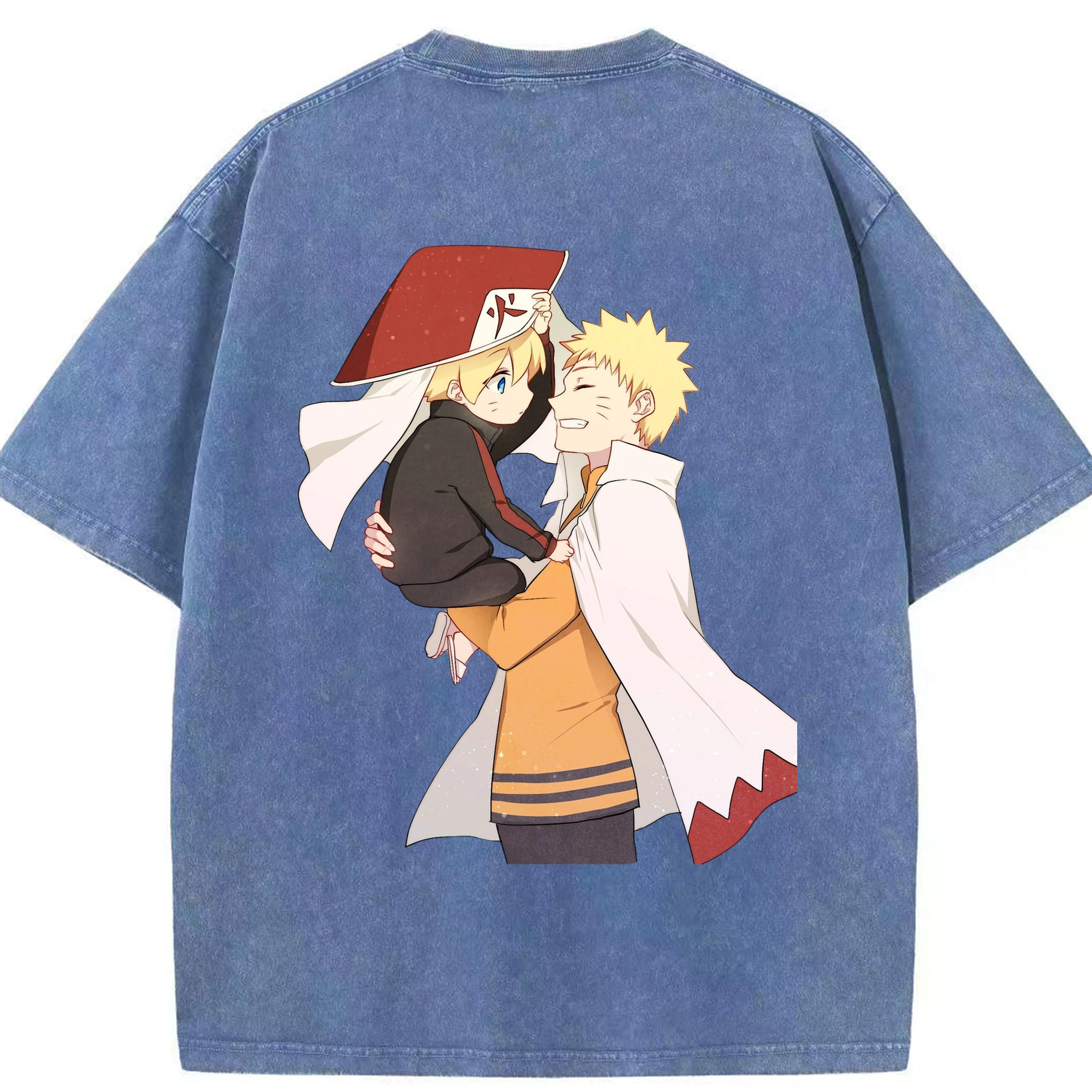 （画像用） NARUTO -ナルト- うずまき ナルト Uzumaki Naruto 綿100% ヴィンテージ風 半袖Tシャツ（背面プリント）