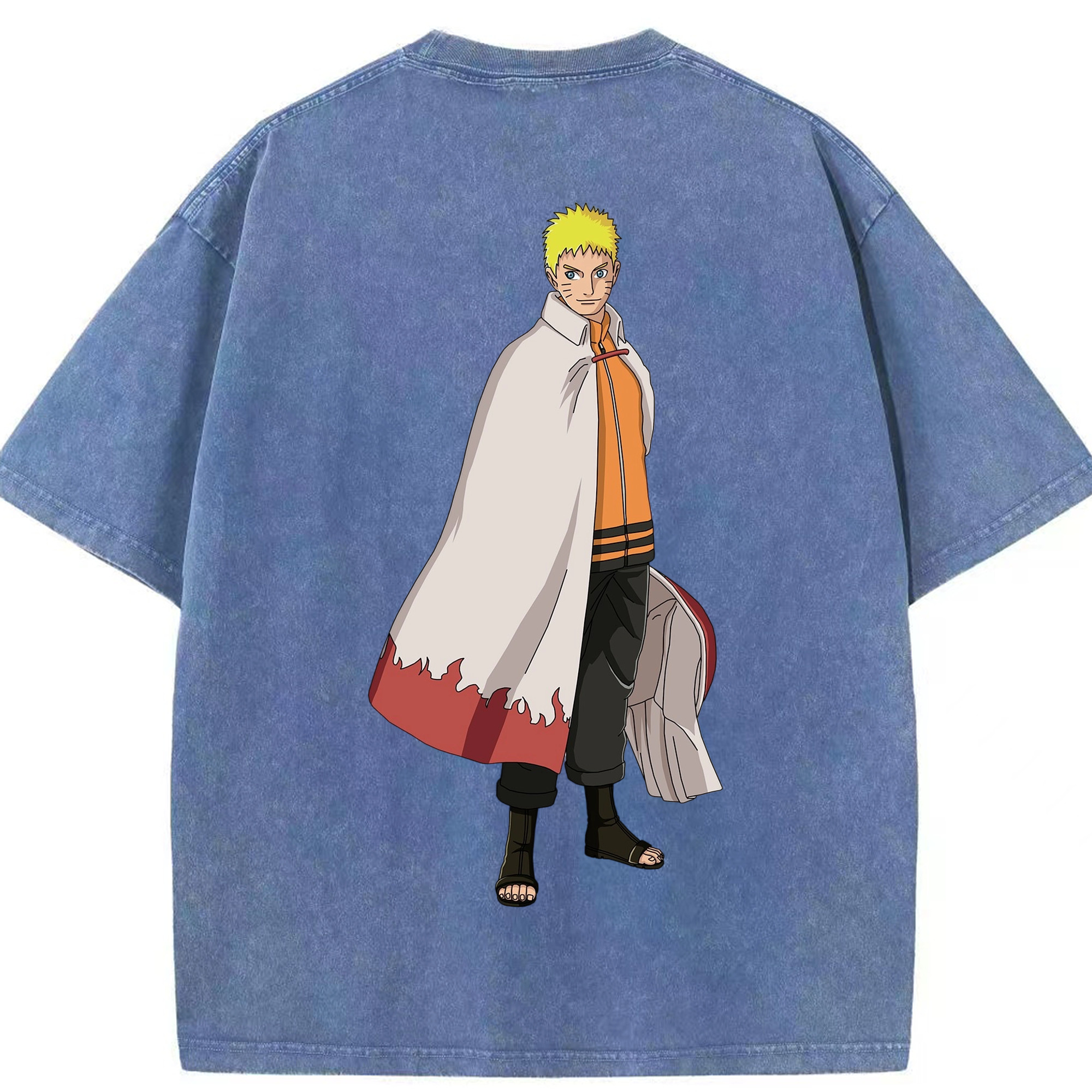 （画像用） NARUTO -ナルト- うずまき ナルト Uzumaki Naruto 綿100% ヴィンテージ風 半袖Tシャツ（背面プリント）