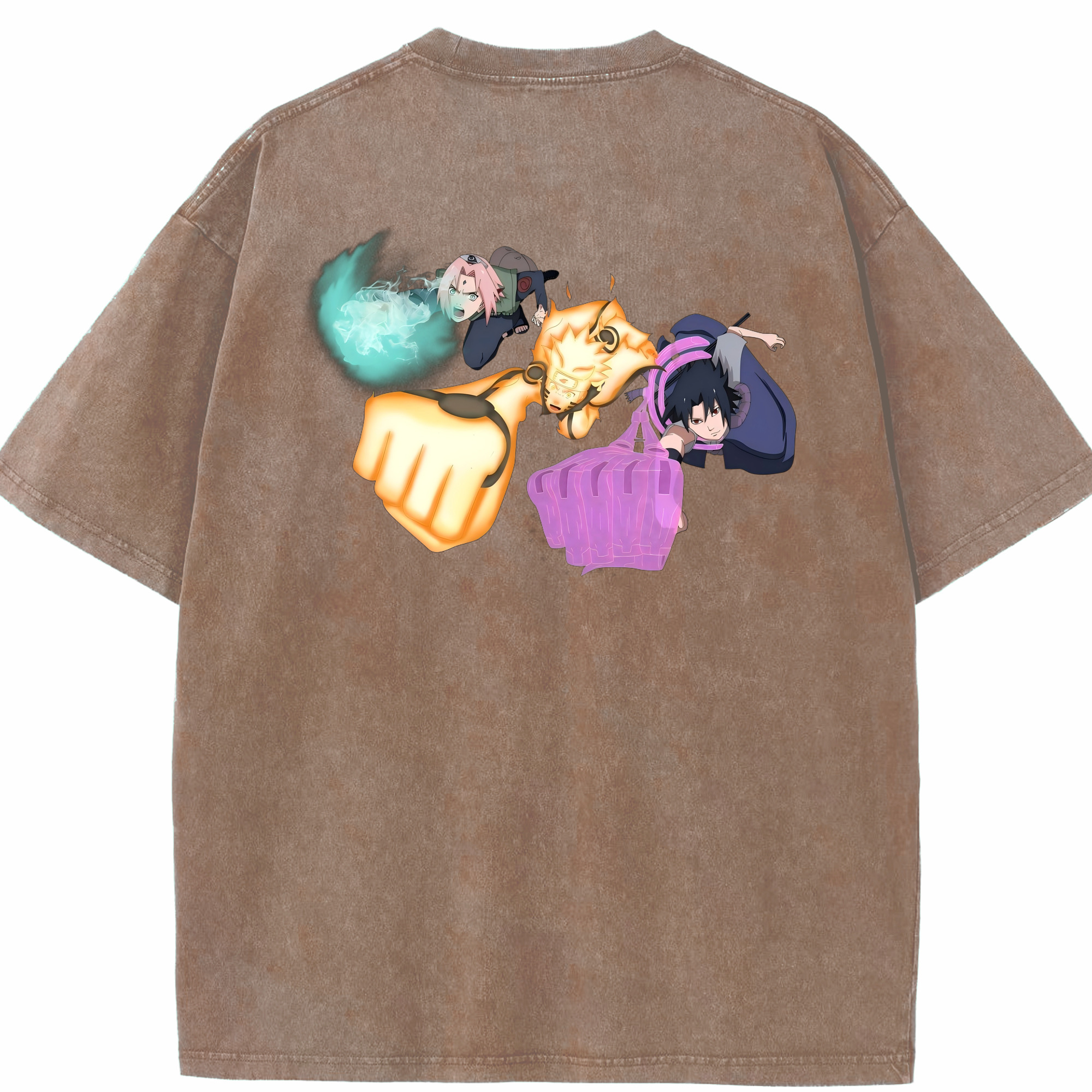 （画像用） NARUTO -ナルト- うずまき ナルト Uzumaki Naruto 綿100% ヴィンテージ風 半袖Tシャツ（背面プリント）