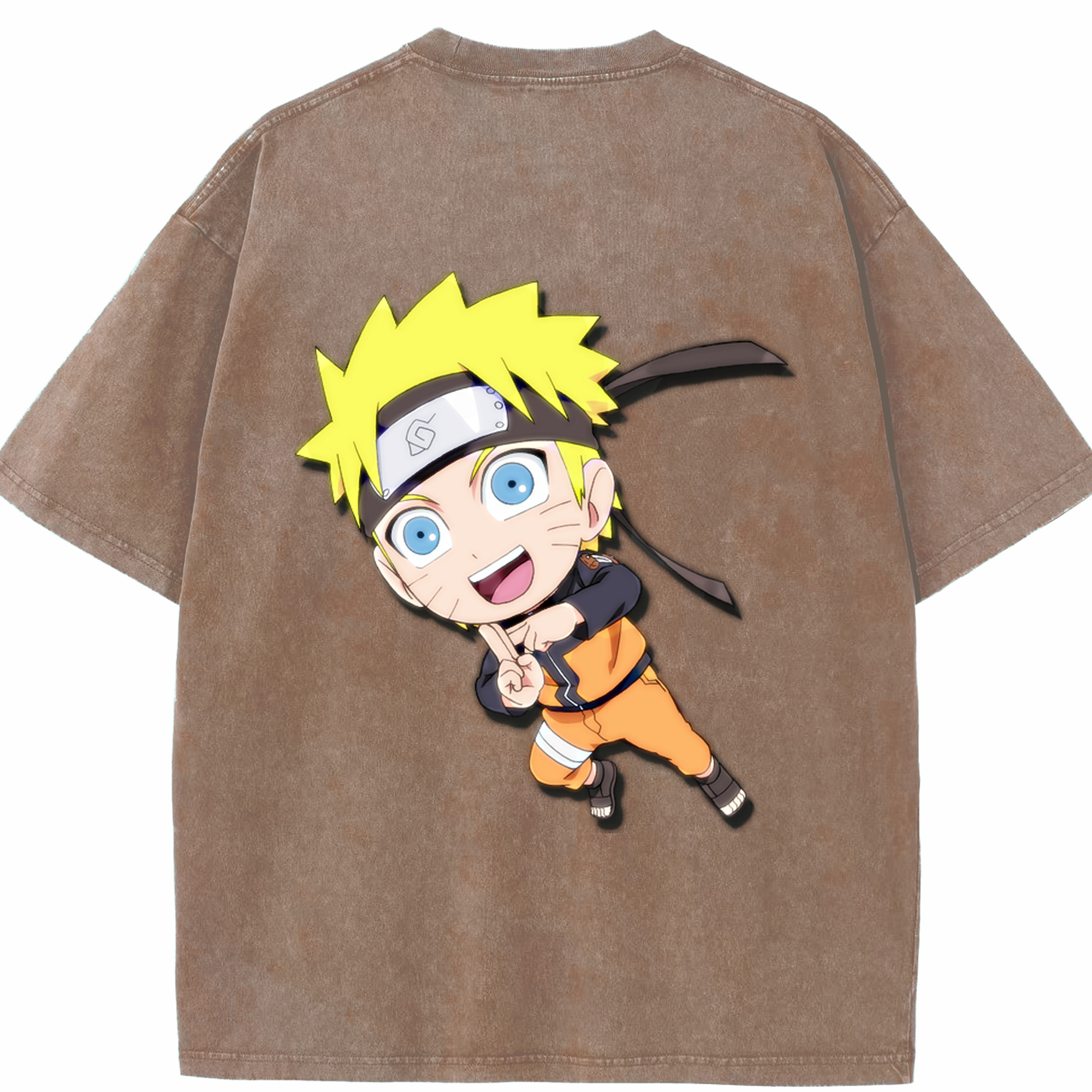（画像用） NARUTO -ナルト- うずまき ナルト Uzumaki Naruto 綿100% ヴィンテージ風 半袖Tシャツ（背面プリント）