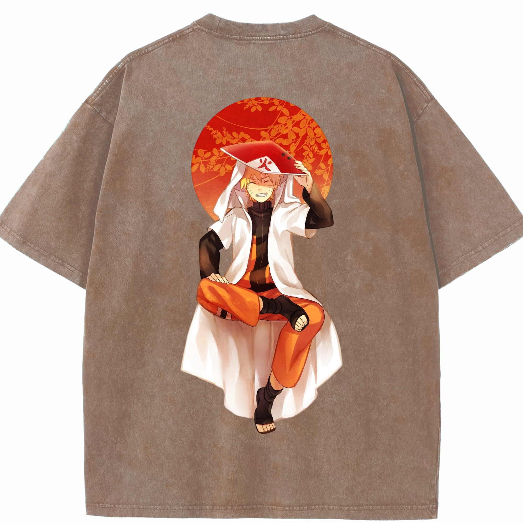 （画像用） NARUTO -ナルト- うずまき ナルト Uzumaki Naruto 綿100% ヴィンテージ風 半袖Tシャツ（背面プリント）