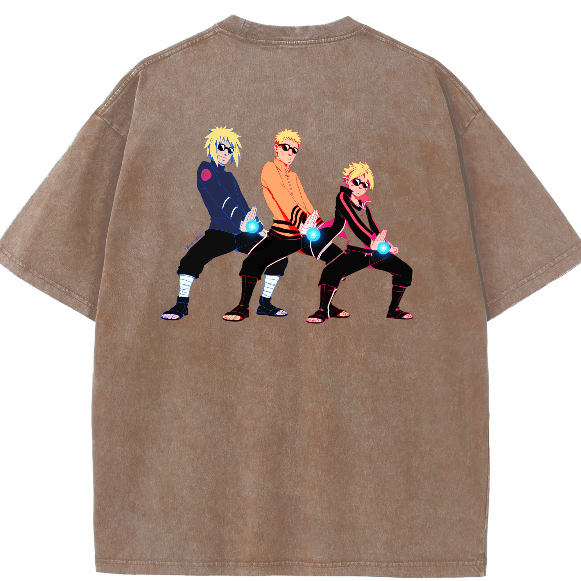 （画像用） NARUTO -ナルト- うずまき ナルト Uzumaki Naruto 綿100% ヴィンテージ風 半袖Tシャツ（背面プリント）