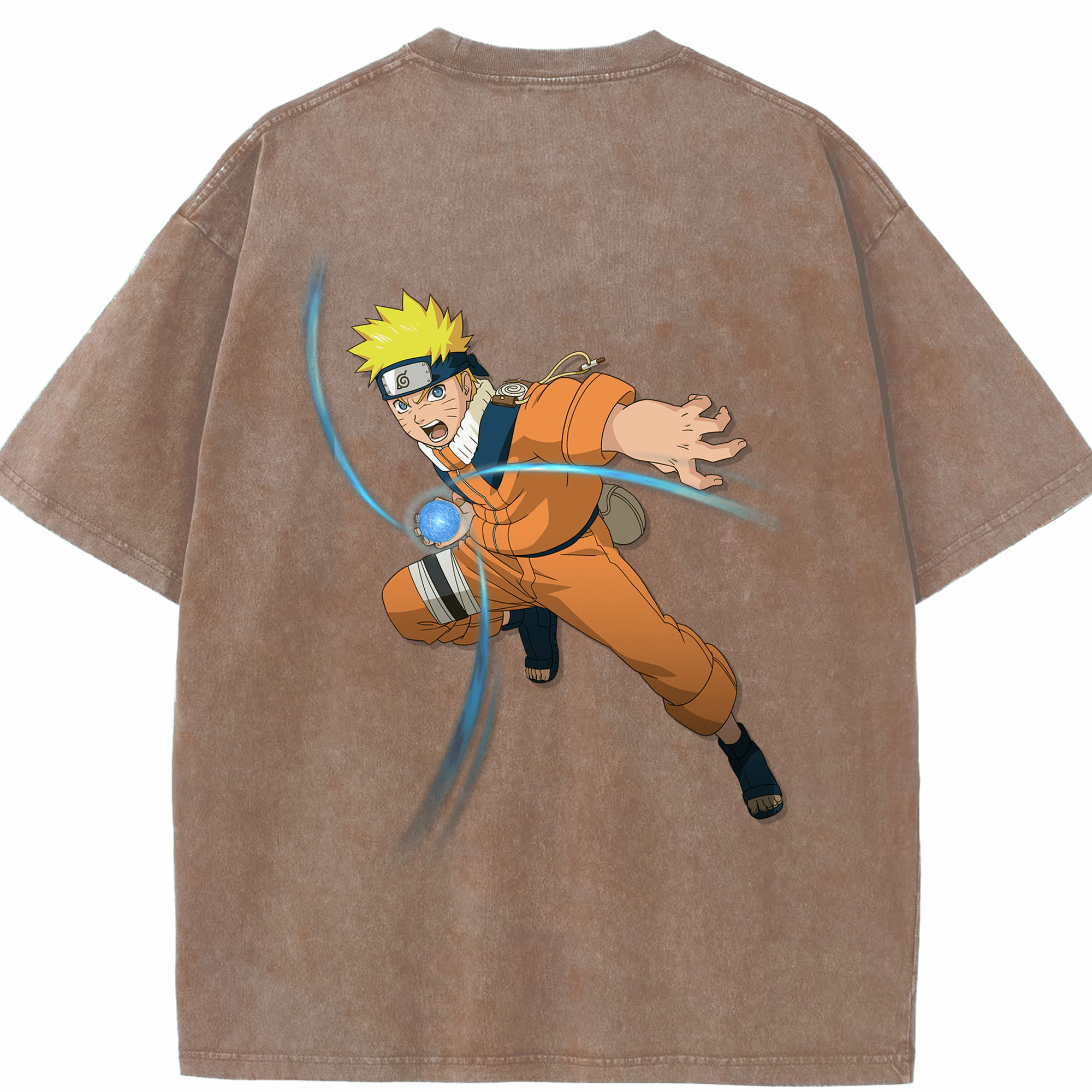 （画像用） NARUTO -ナルト- うずまき ナルト Uzumaki Naruto 綿100% ヴィンテージ風 半袖Tシャツ（背面プリント）