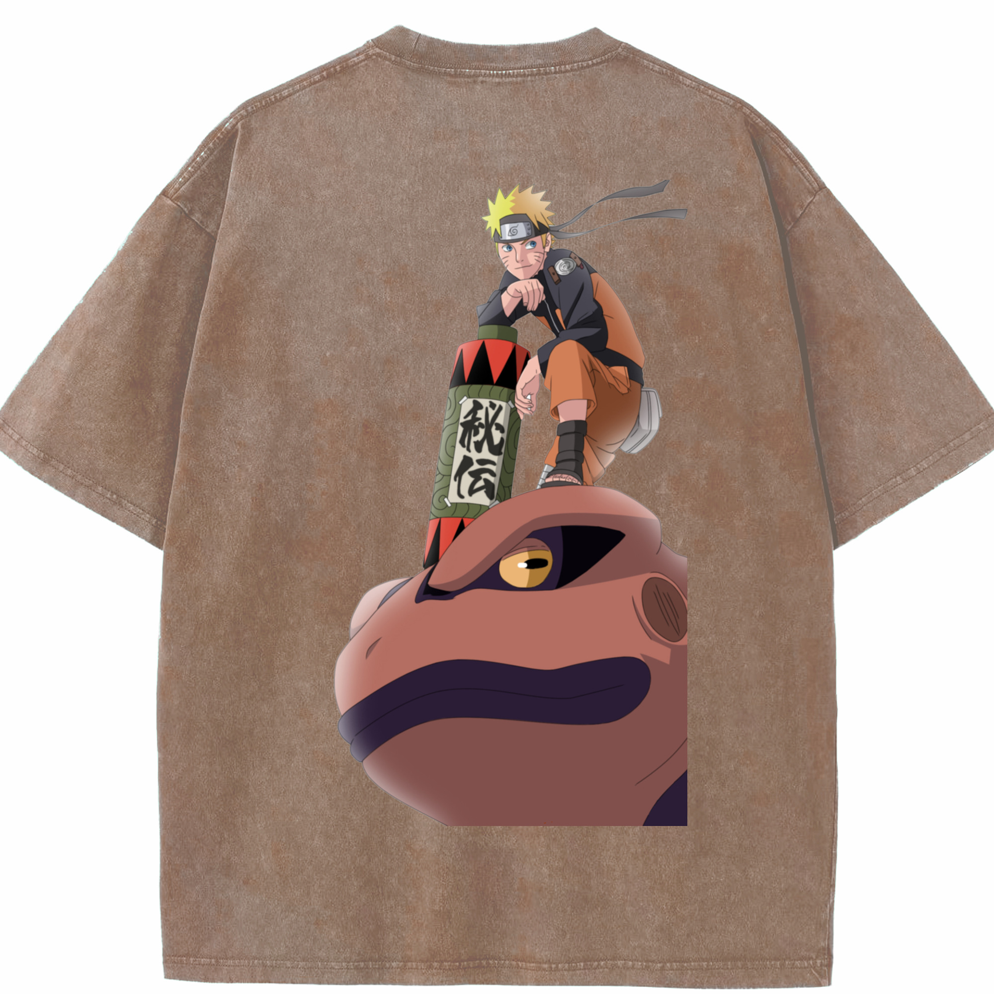 （画像用） NARUTO -ナルト- うずまき ナルト Uzumaki Naruto 綿100% ヴィンテージ風 半袖Tシャツ（背面プリント）